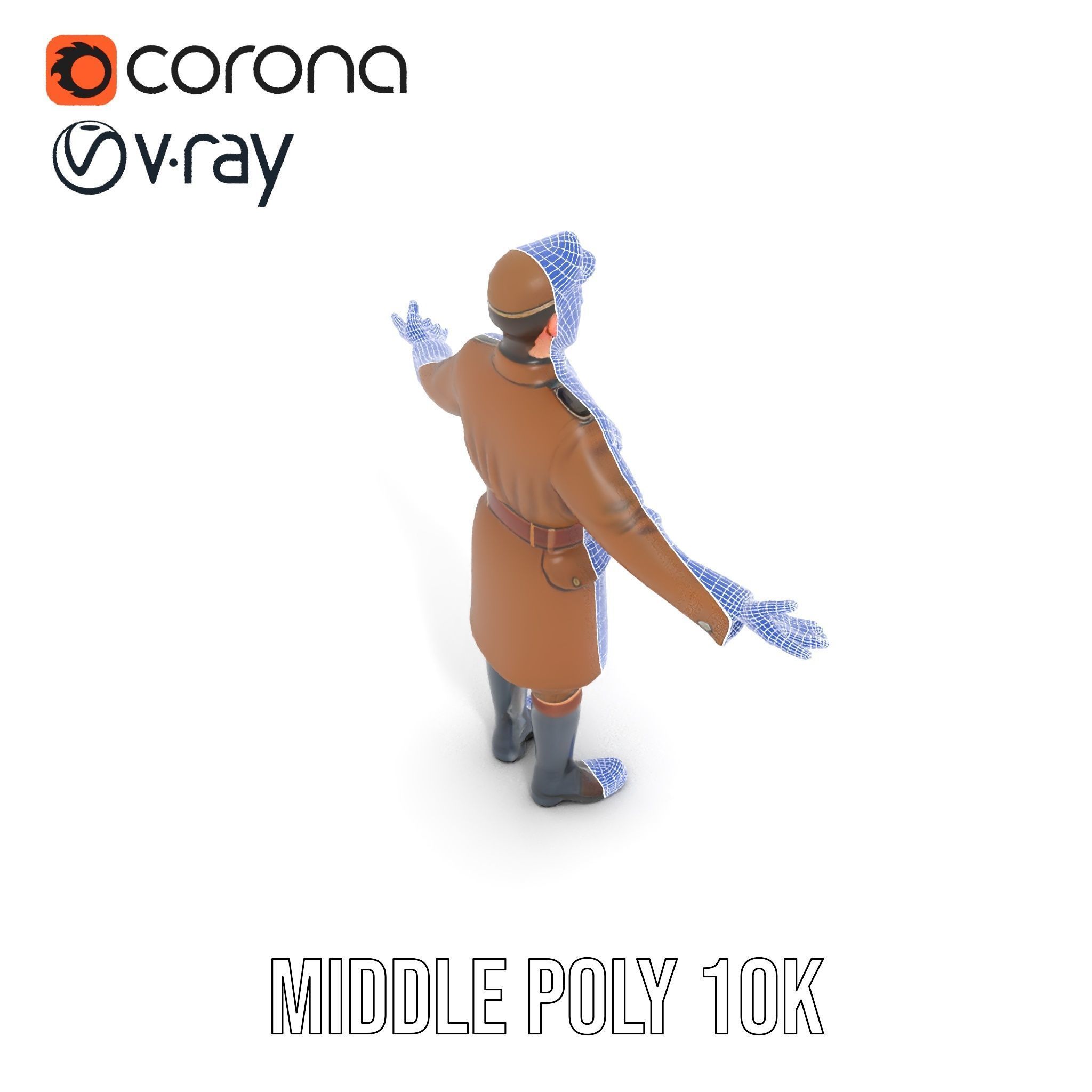 World War Soldier Rigged and Animated D Model Low-poly 3D model_24