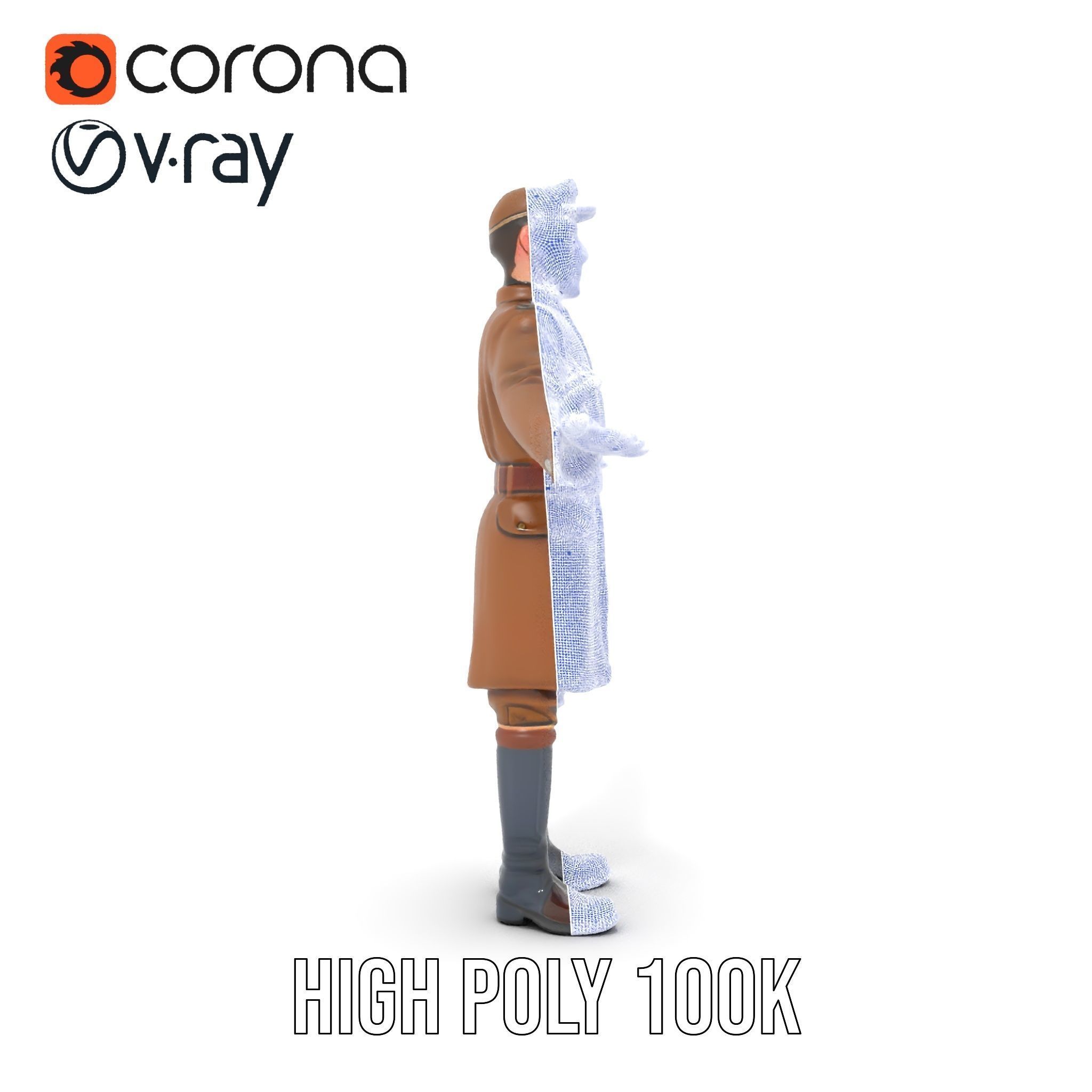 World War Soldier Rigged and Animated D Model Low-poly 3D model_31