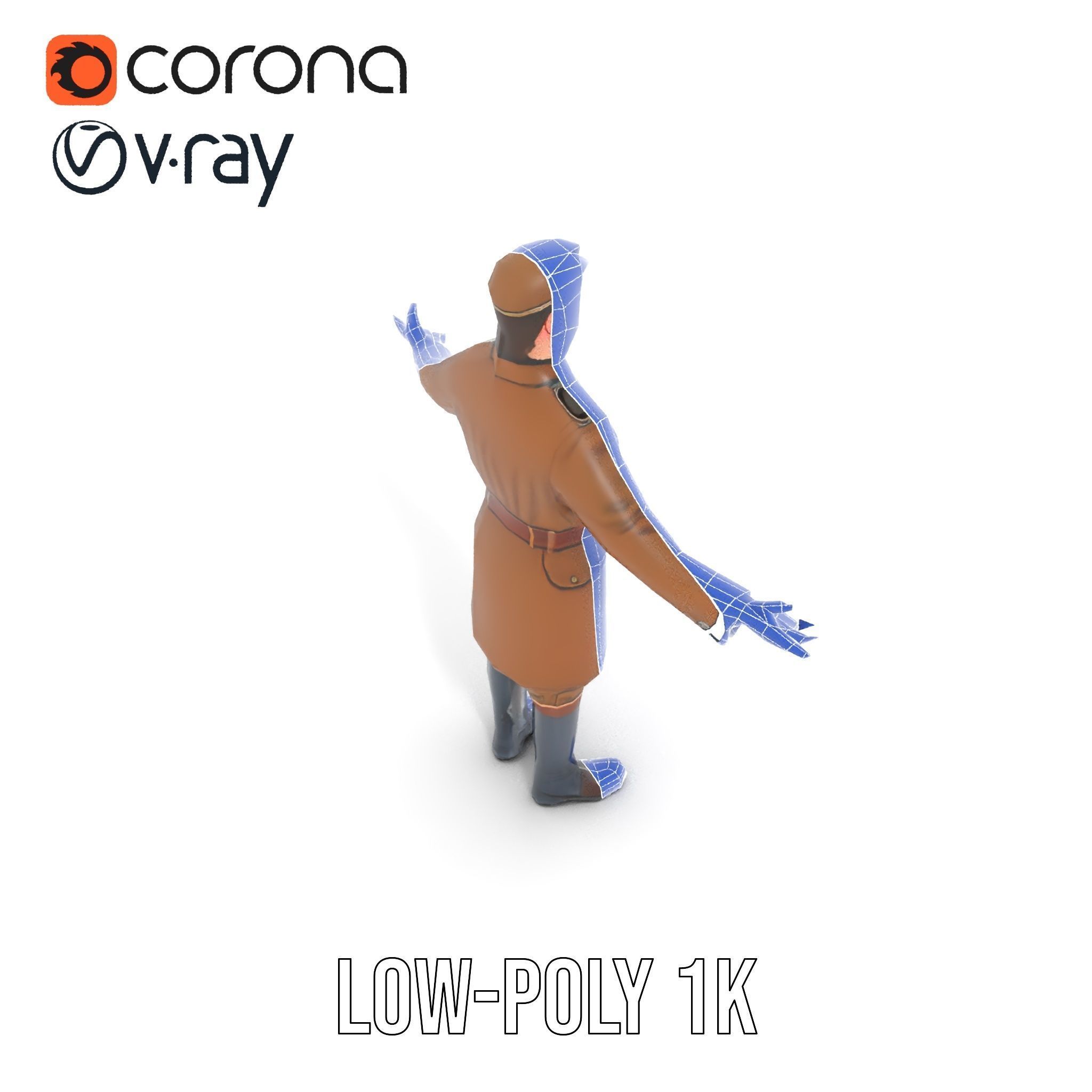 World War Soldier Rigged and Animated D Model Low-poly 3D model_30