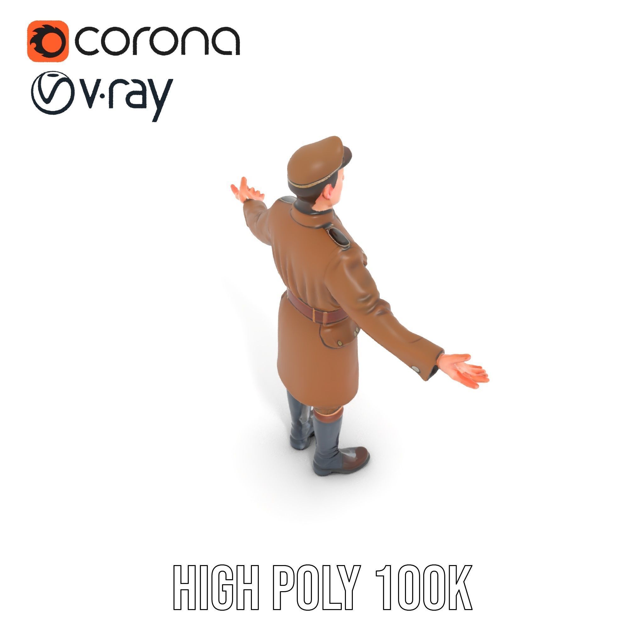 World War Soldier Rigged and Animated D Model Low-poly 3D model_20