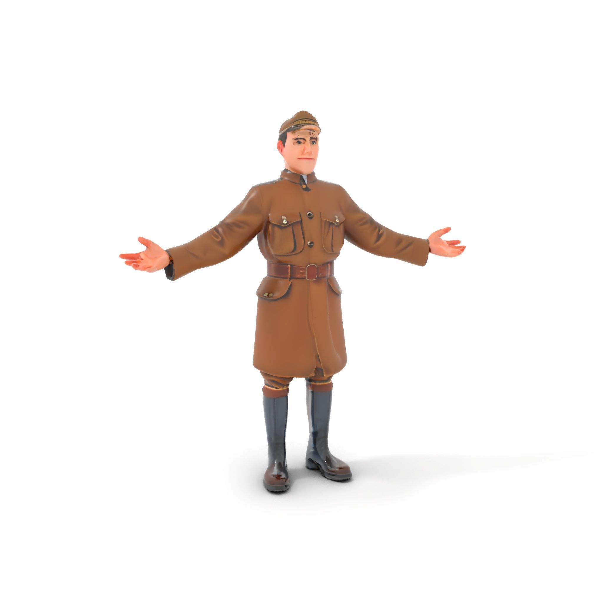 World War Soldier Rigged and Animated D Model Low-poly 3D model_9
