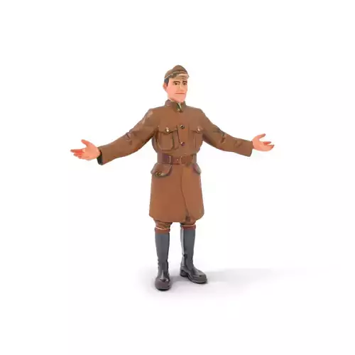 World War Soldier Rigged and Animated D Model