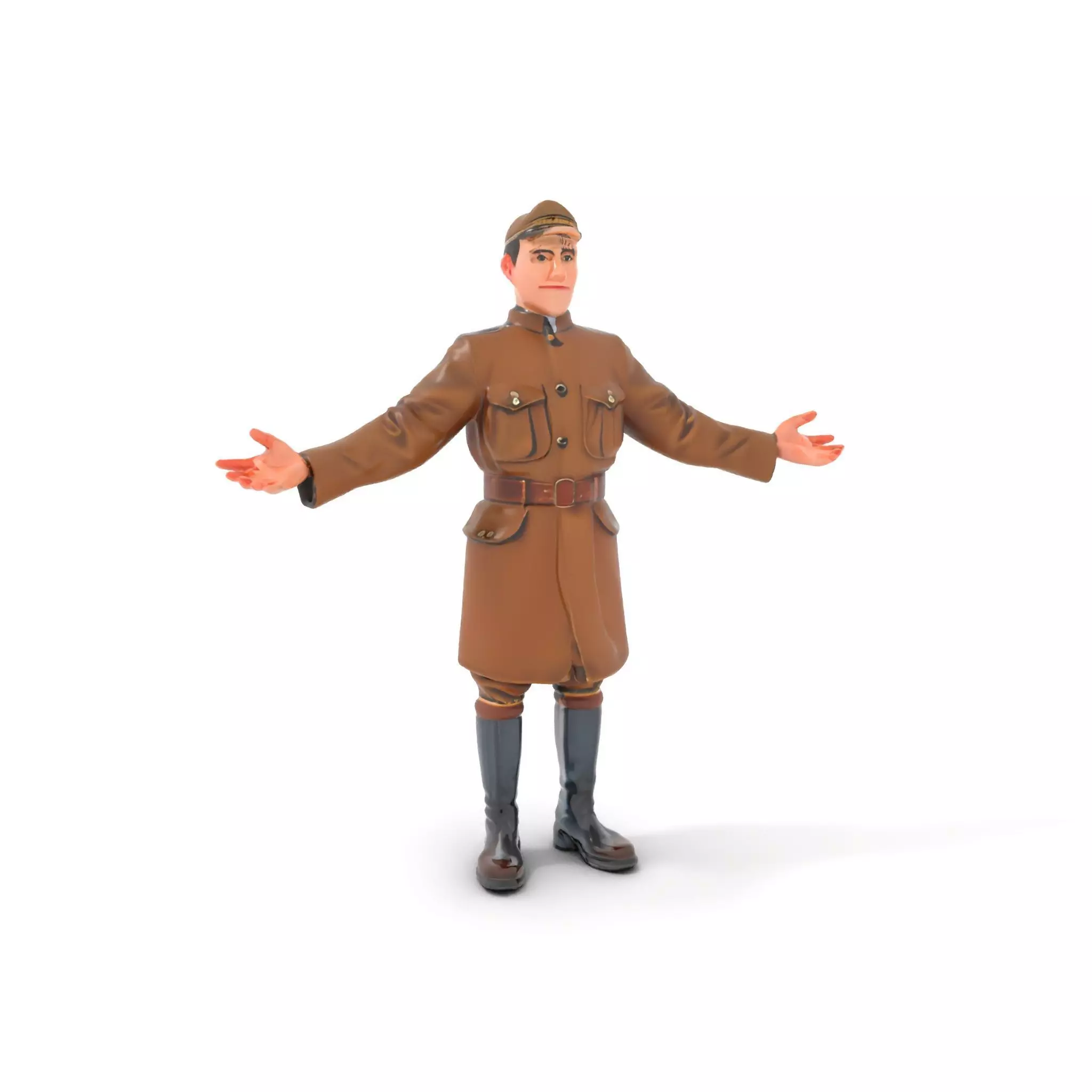 World War Soldier Rigged and Animated D Model Low-poly 3D model_0