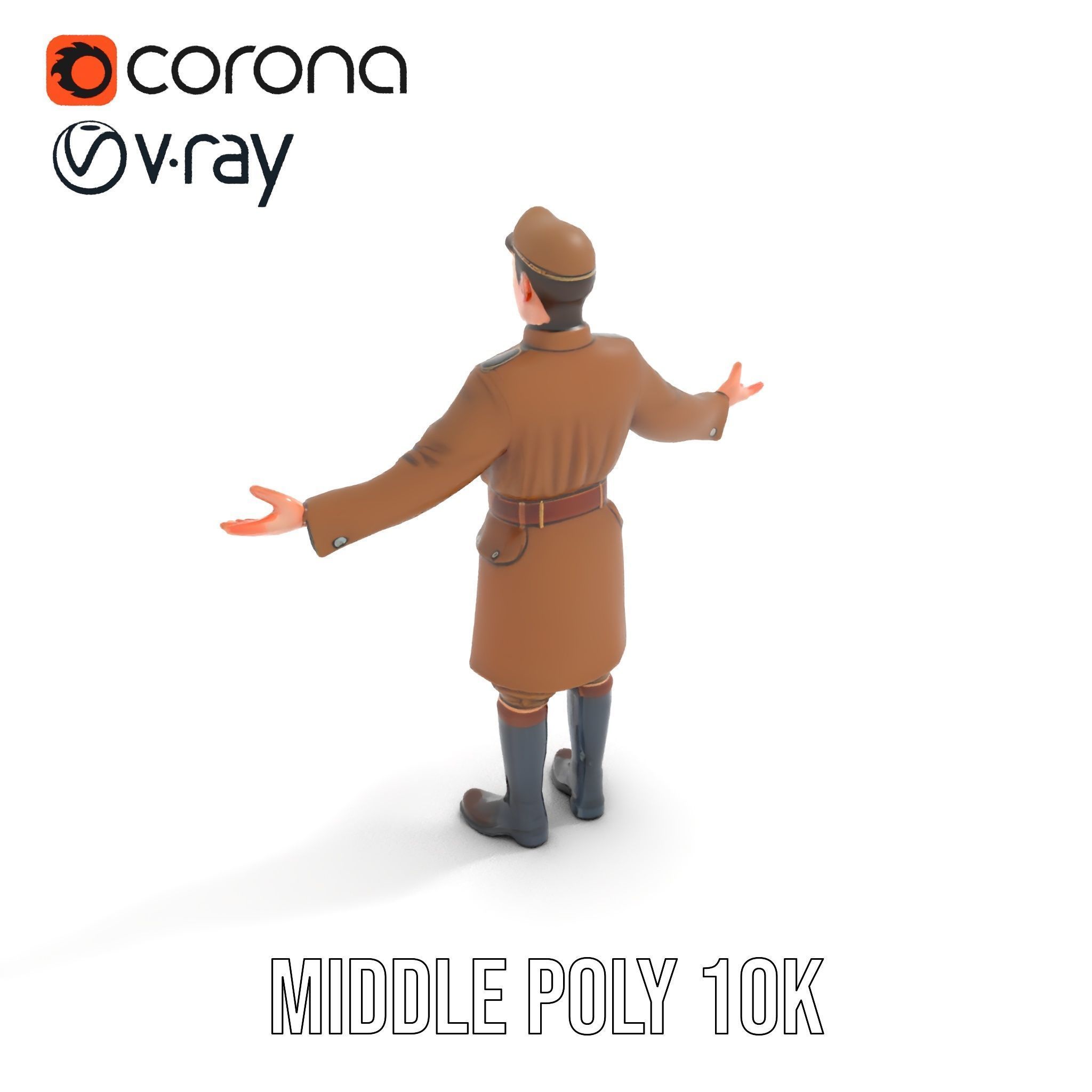 World War Soldier Rigged and Animated D Model Low-poly 3D model_18