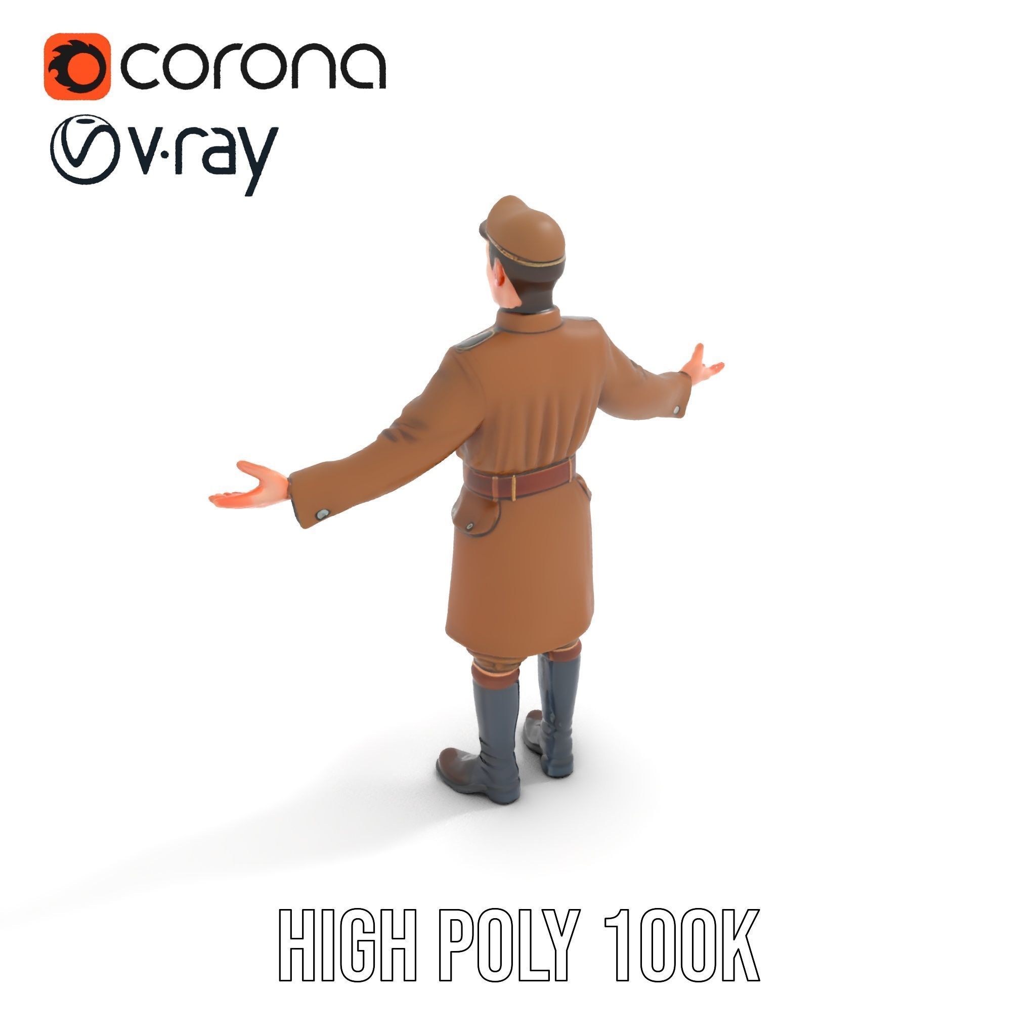 World War Soldier Rigged and Animated D Model Low-poly 3D model_14
