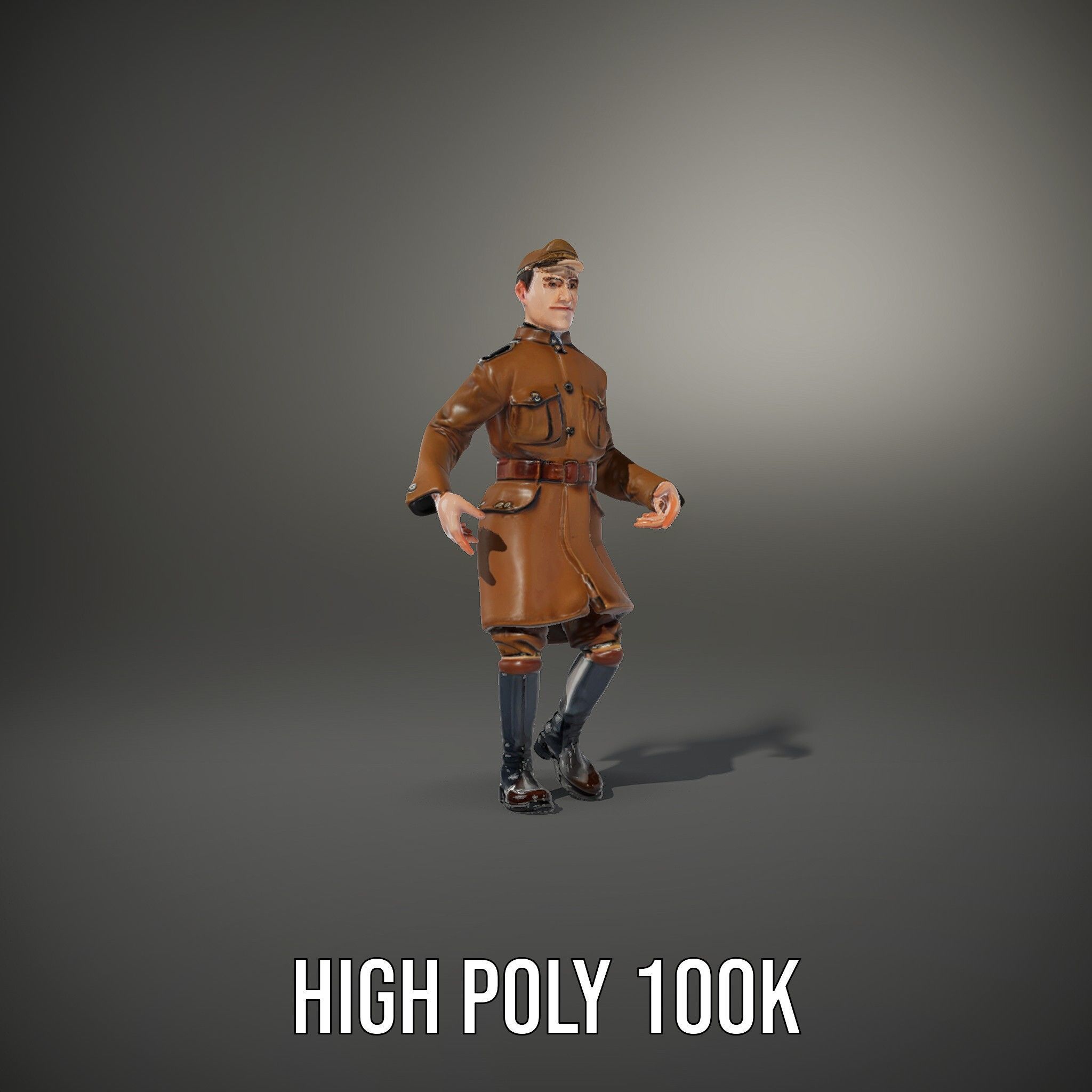 World War Soldier Rigged and Animated D Model Low-poly 3D model_11