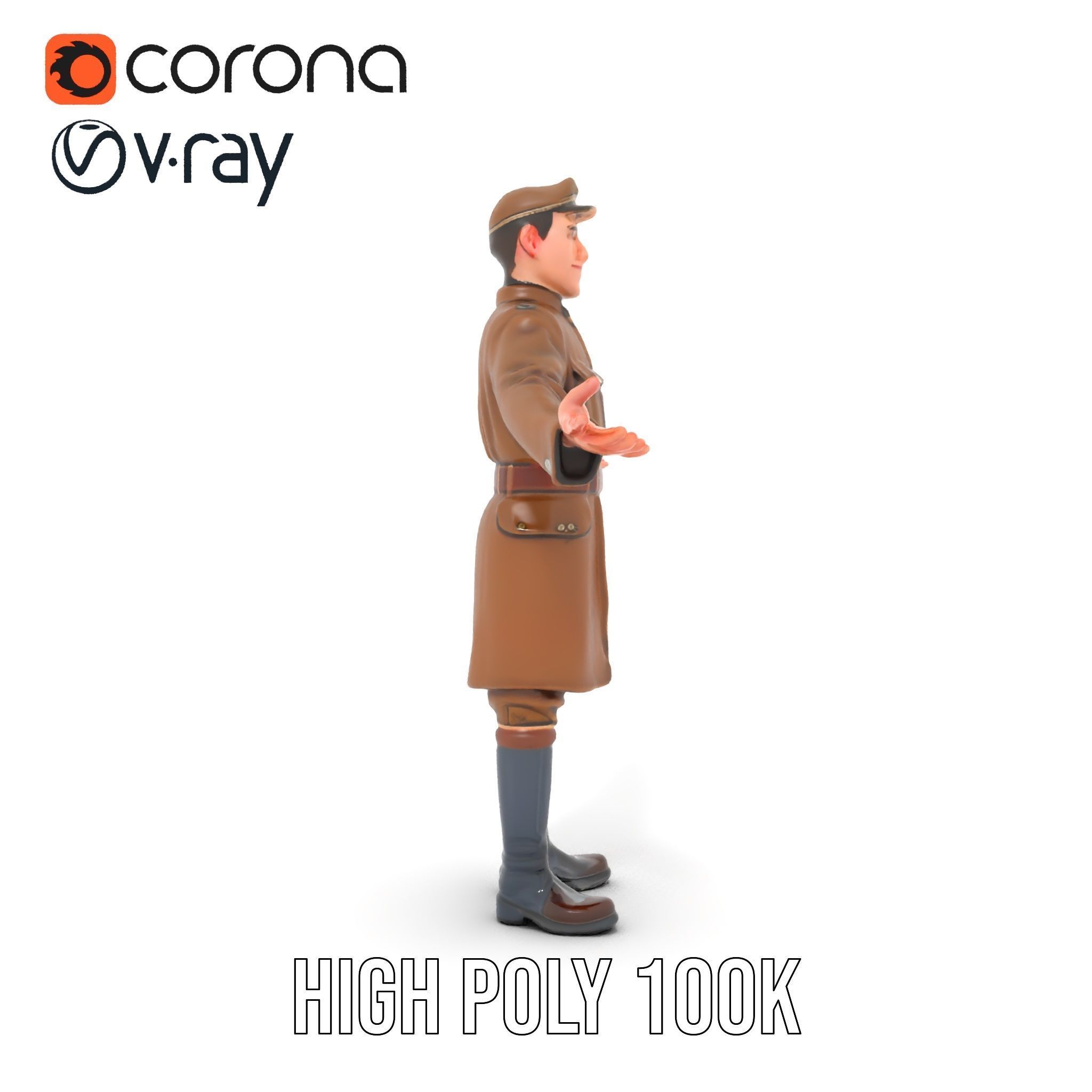 World War Soldier Rigged and Animated D Model Low-poly 3D model_26