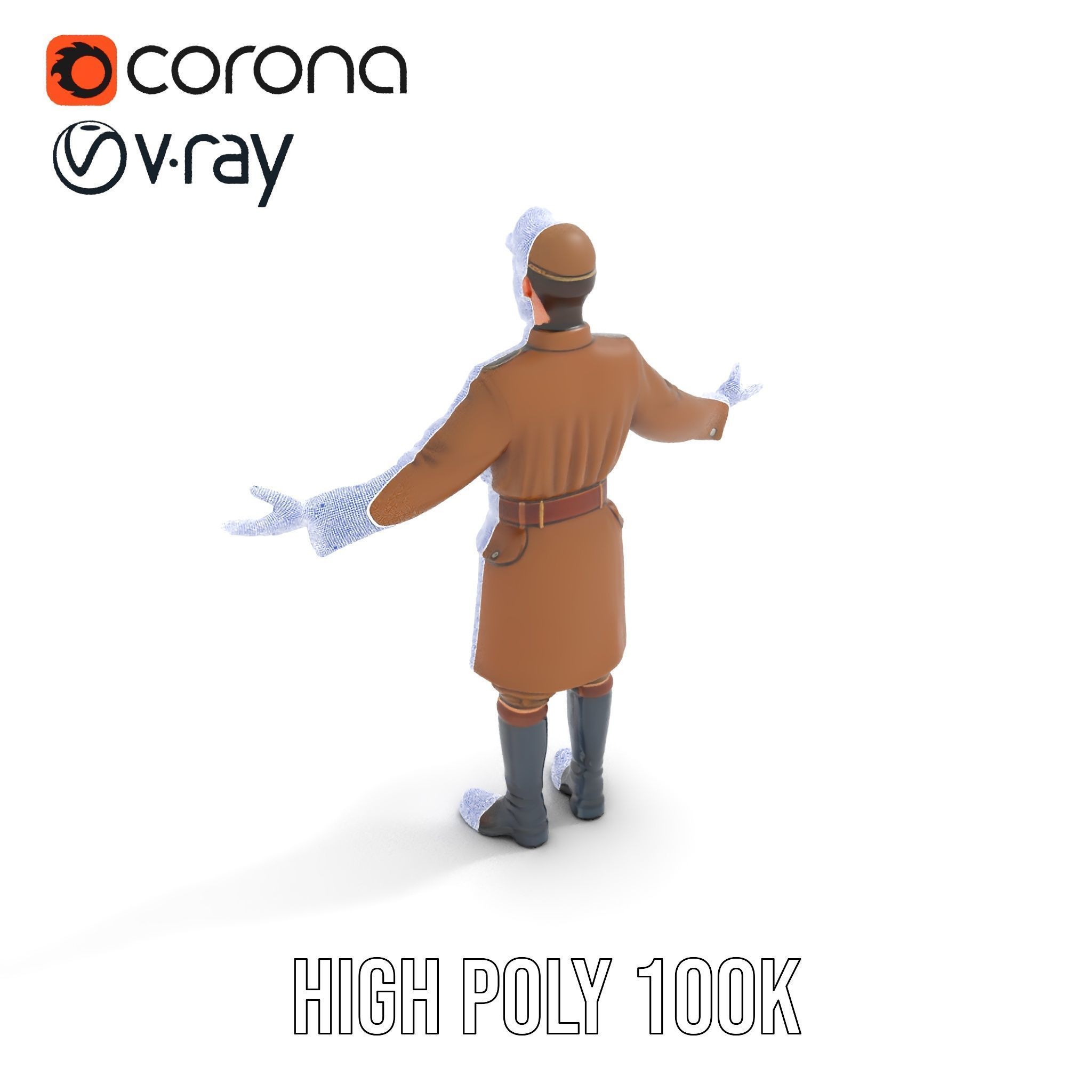 World War Soldier Rigged and Animated D Model Low-poly 3D model_33