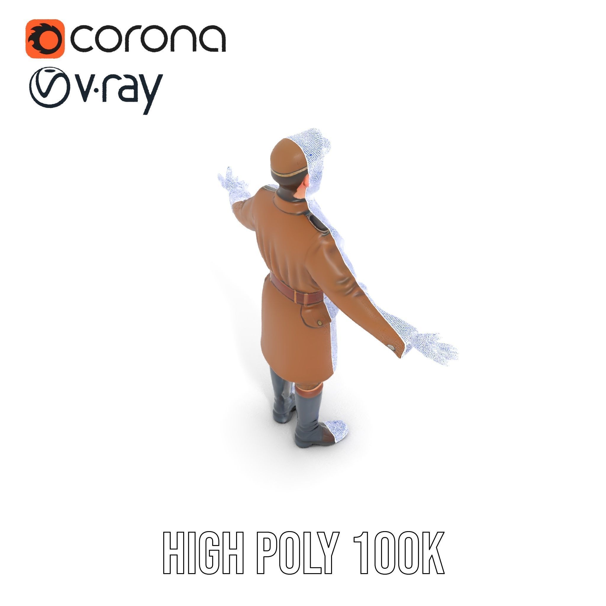 World War Soldier Rigged and Animated D Model Low-poly 3D model_35