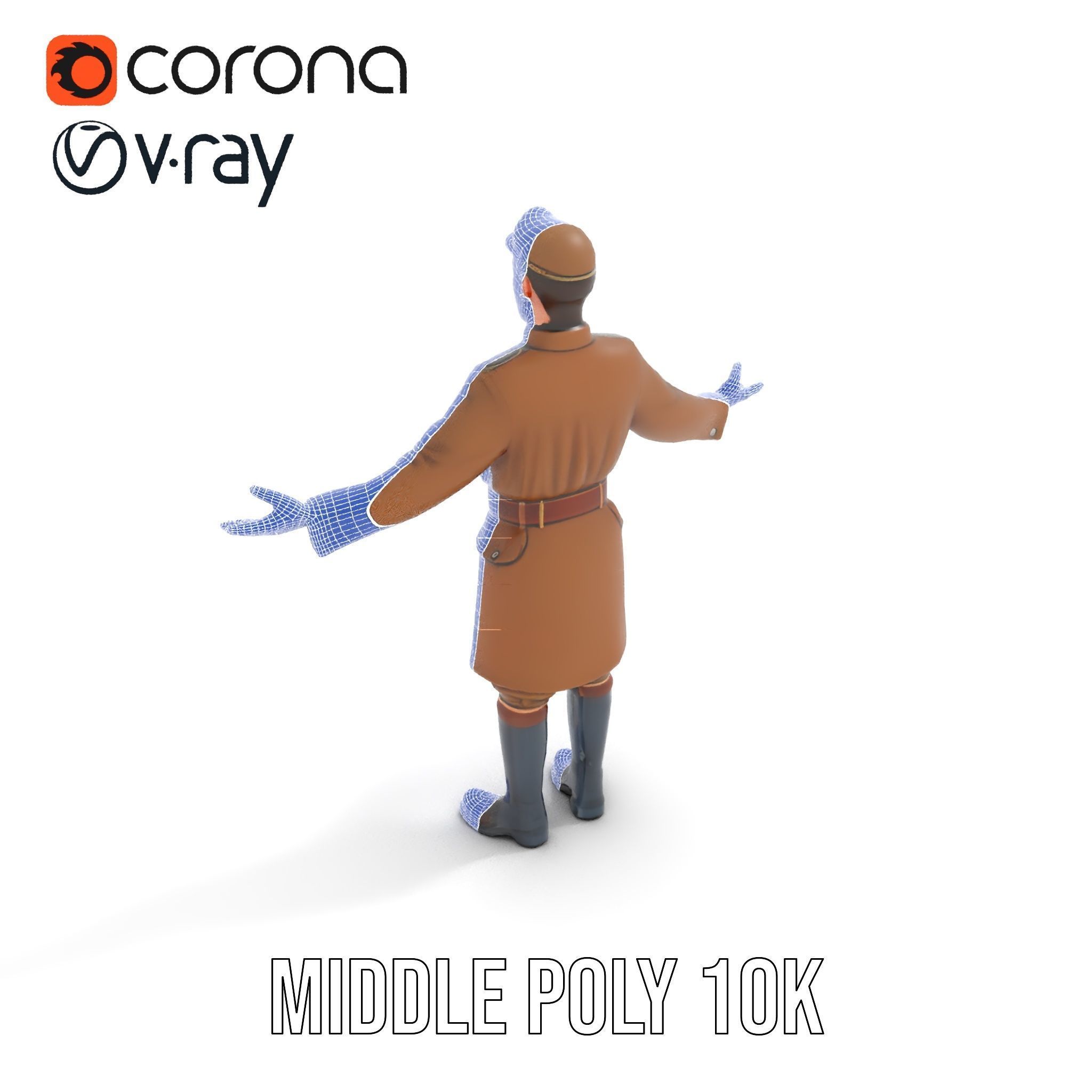 World War Soldier Rigged and Animated D Model Low-poly 3D model_27