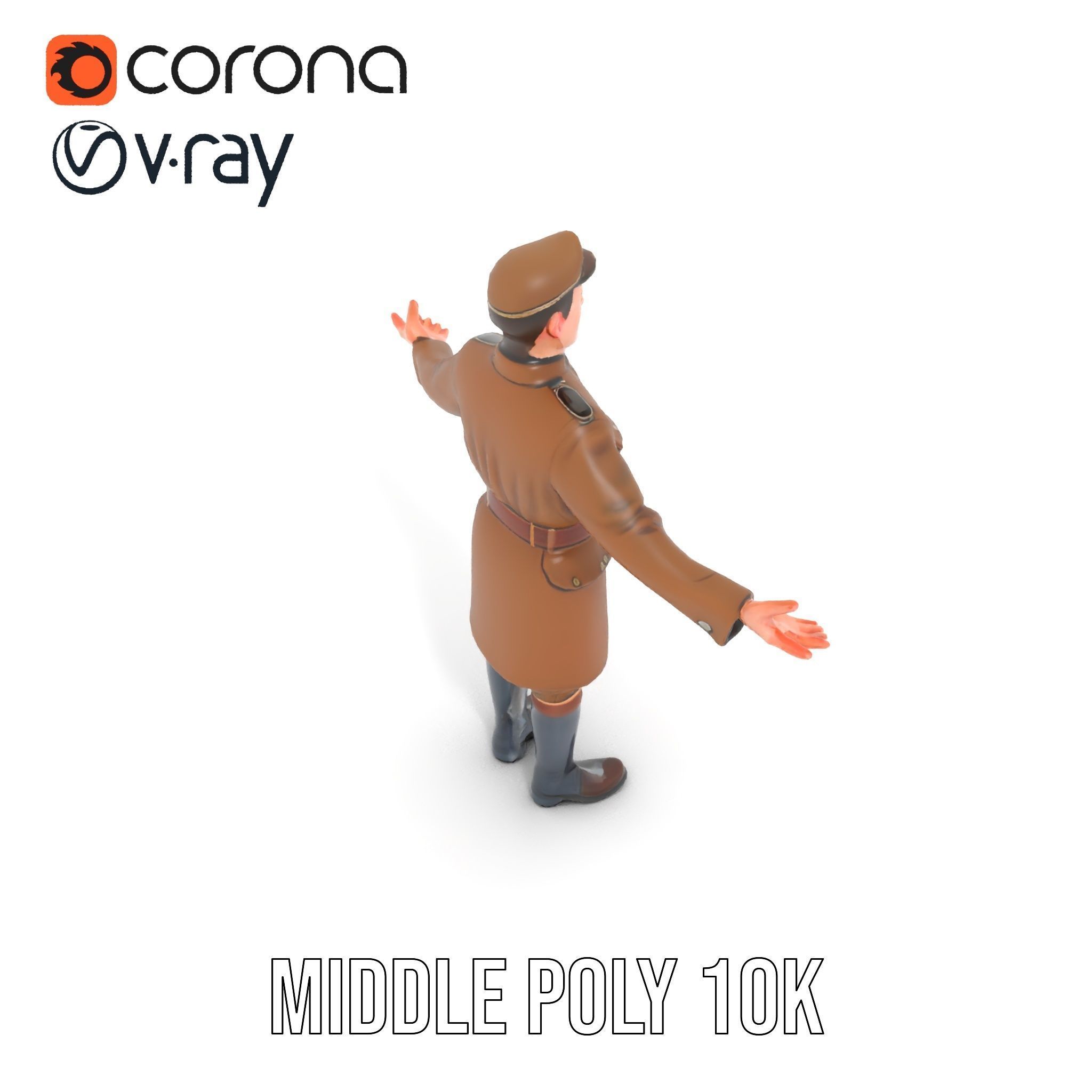 World War Soldier Rigged and Animated D Model Low-poly 3D model_21