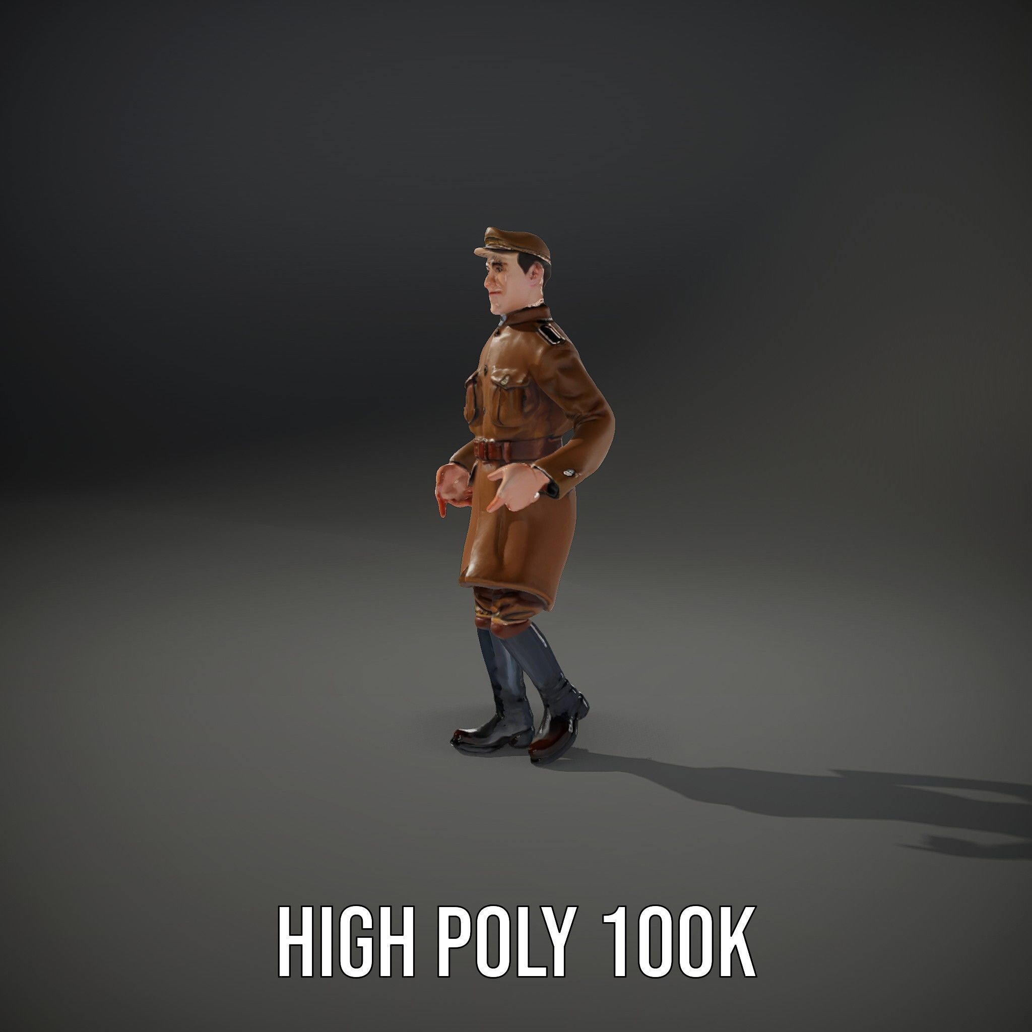 World War Soldier Rigged and Animated D Model Low-poly 3D model_17