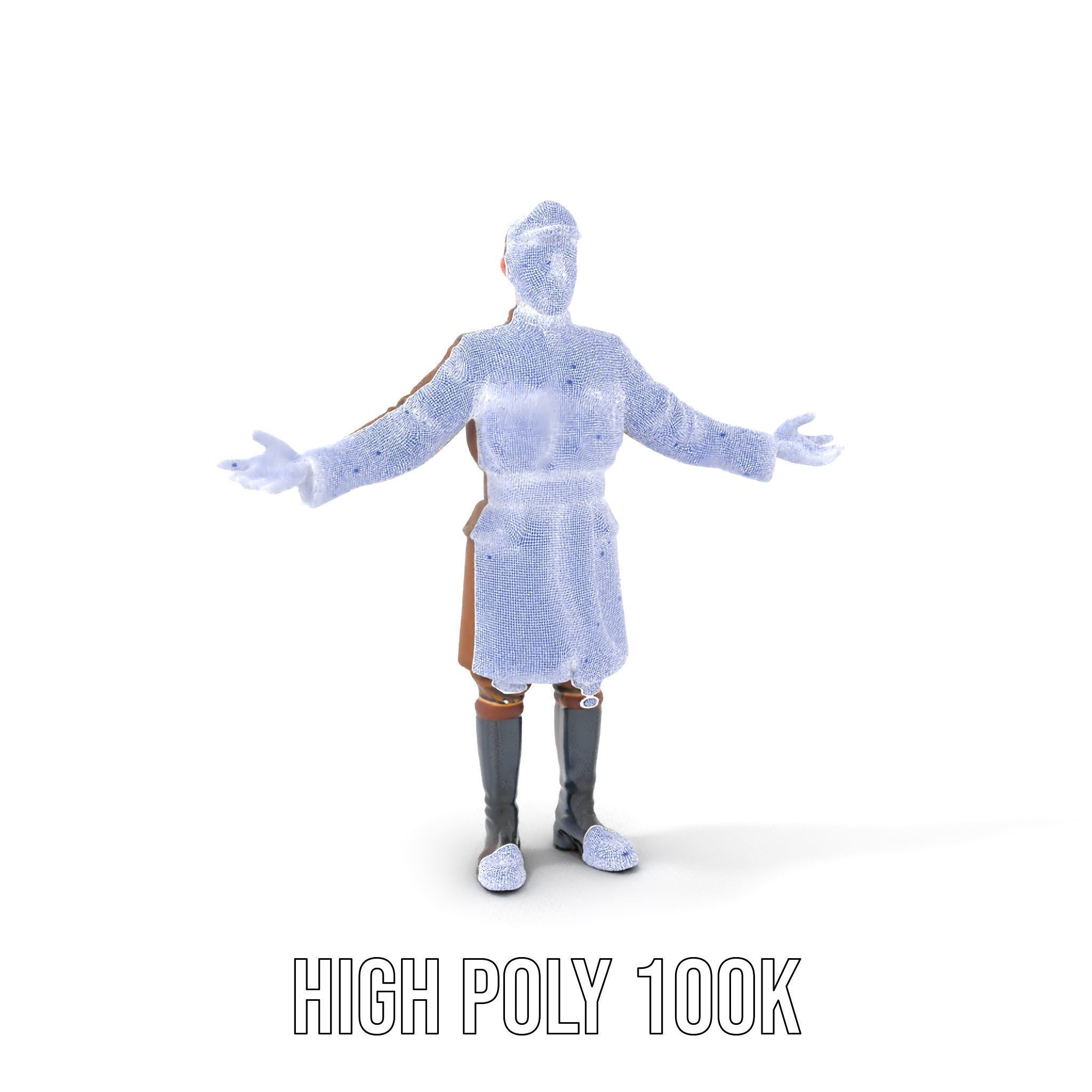 World War Soldier Rigged and Animated D Model Low-poly 3D model_4