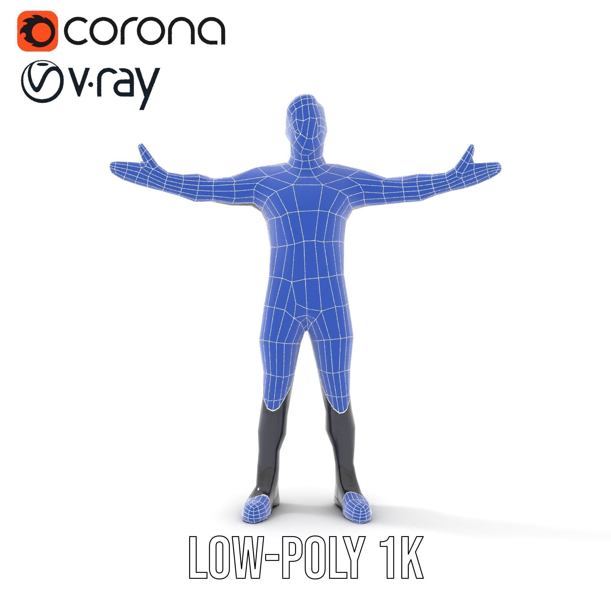 Futuristic Urban Warrior Rigged and Animated D Character Model Low-poly 3D model_11