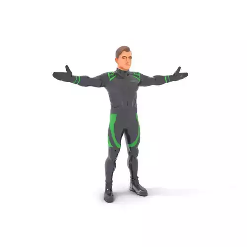 Futuristic Urban Warrior Rigged and Animated D Character Model