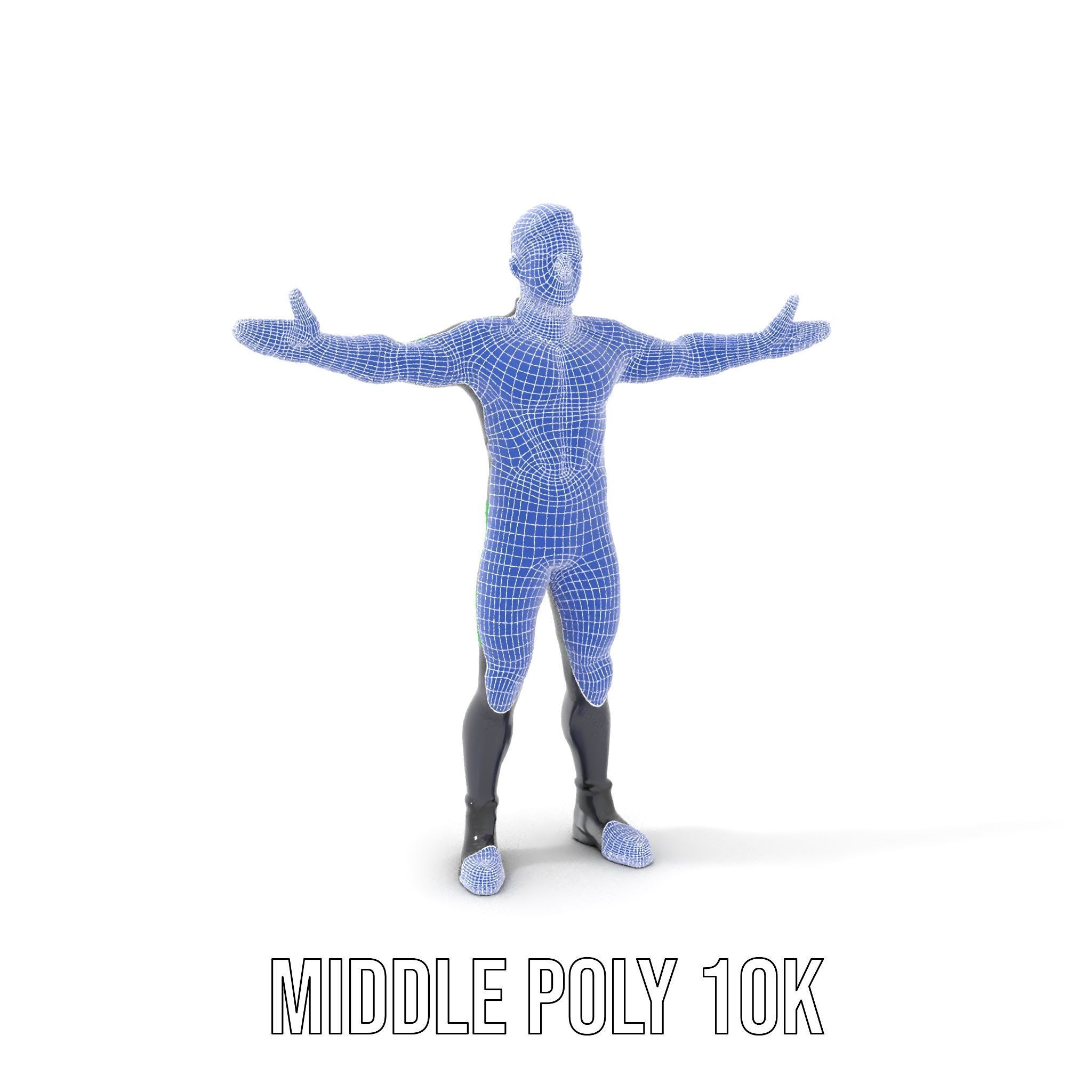 Futuristic Urban Warrior Rigged and Animated D Character Model Low-poly 3D model_24