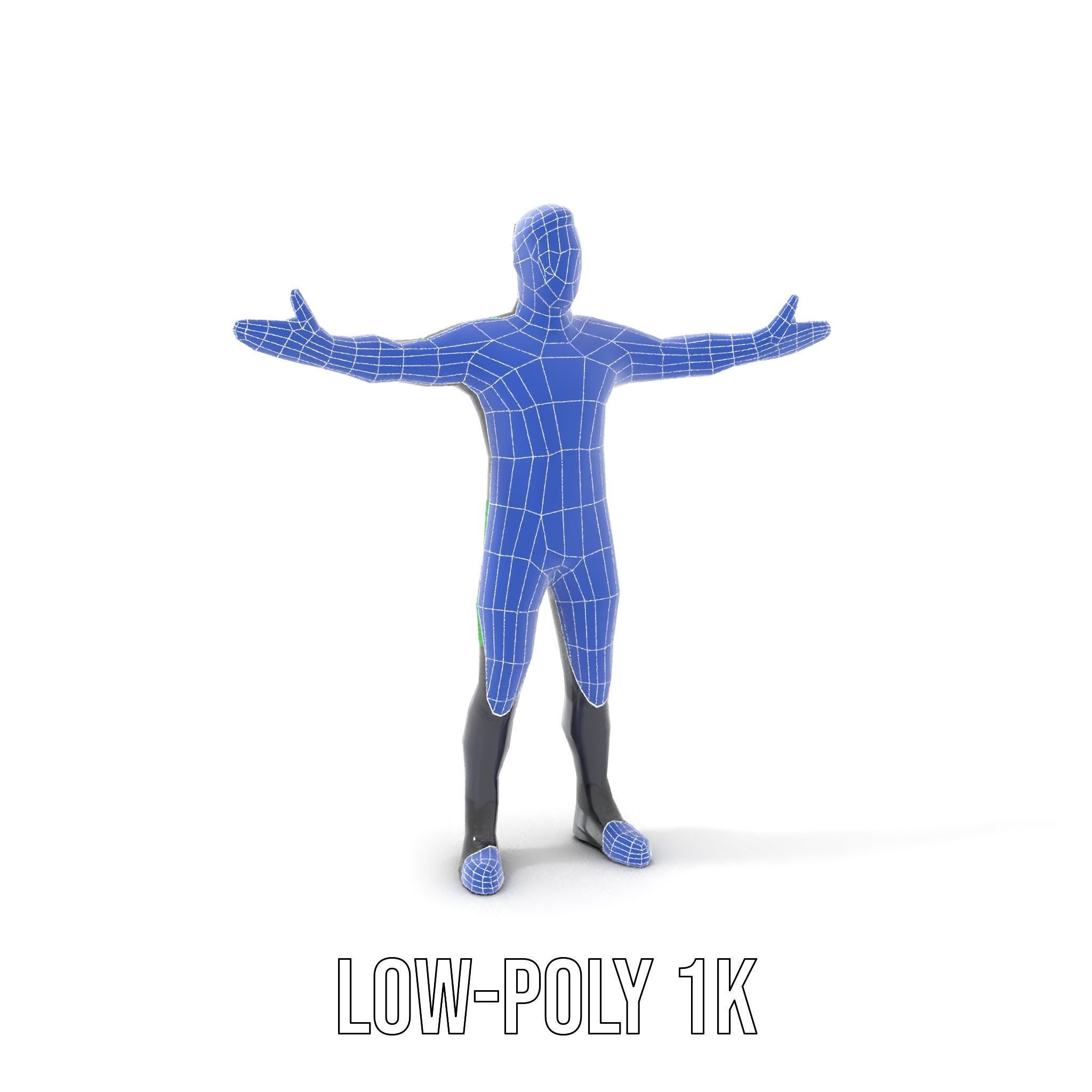 Futuristic Urban Warrior Rigged and Animated D Character Model Low-poly 3D model_28