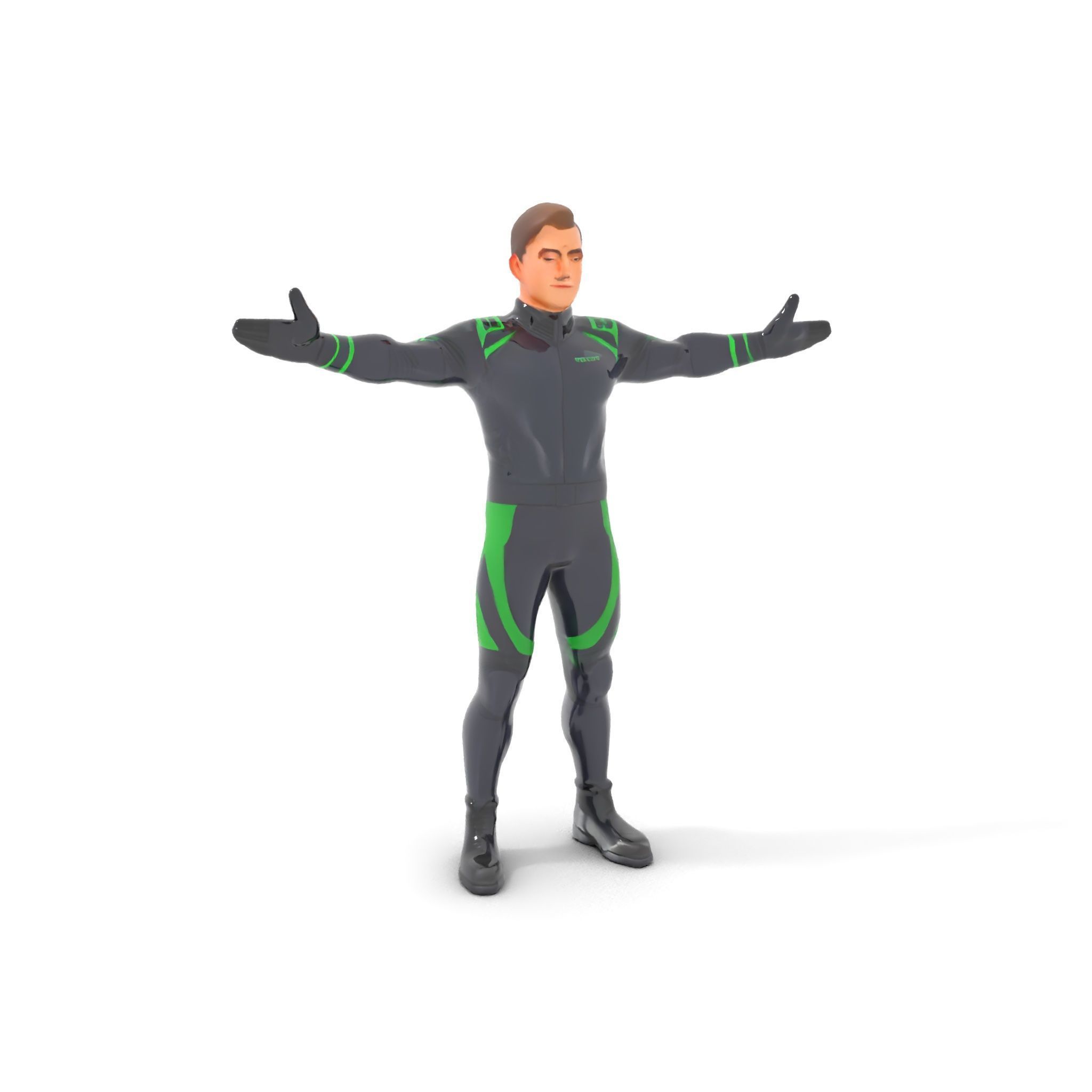 Futuristic Urban Warrior Rigged and Animated D Character Model Low-poly 3D model_30