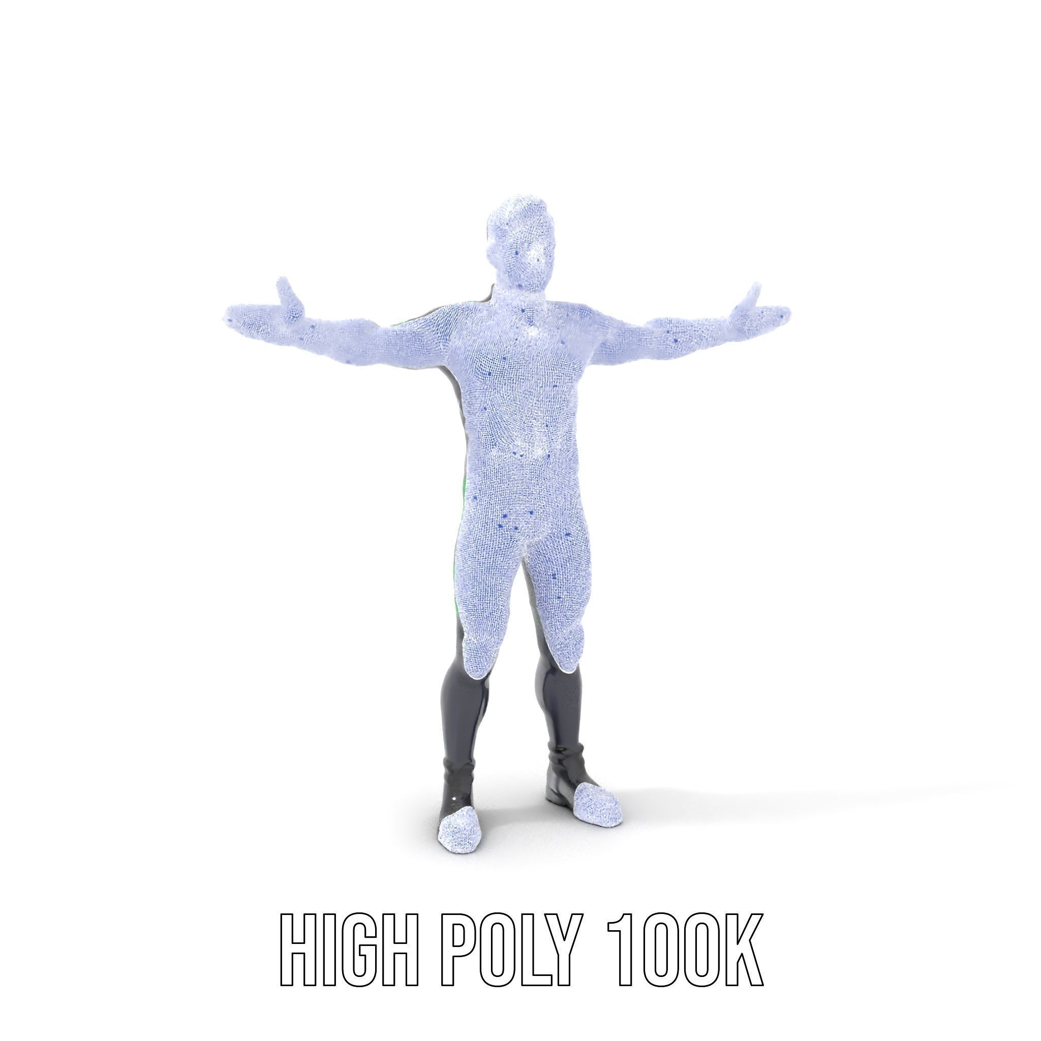 Futuristic Urban Warrior Rigged and Animated D Character Model Low-poly 3D model_4