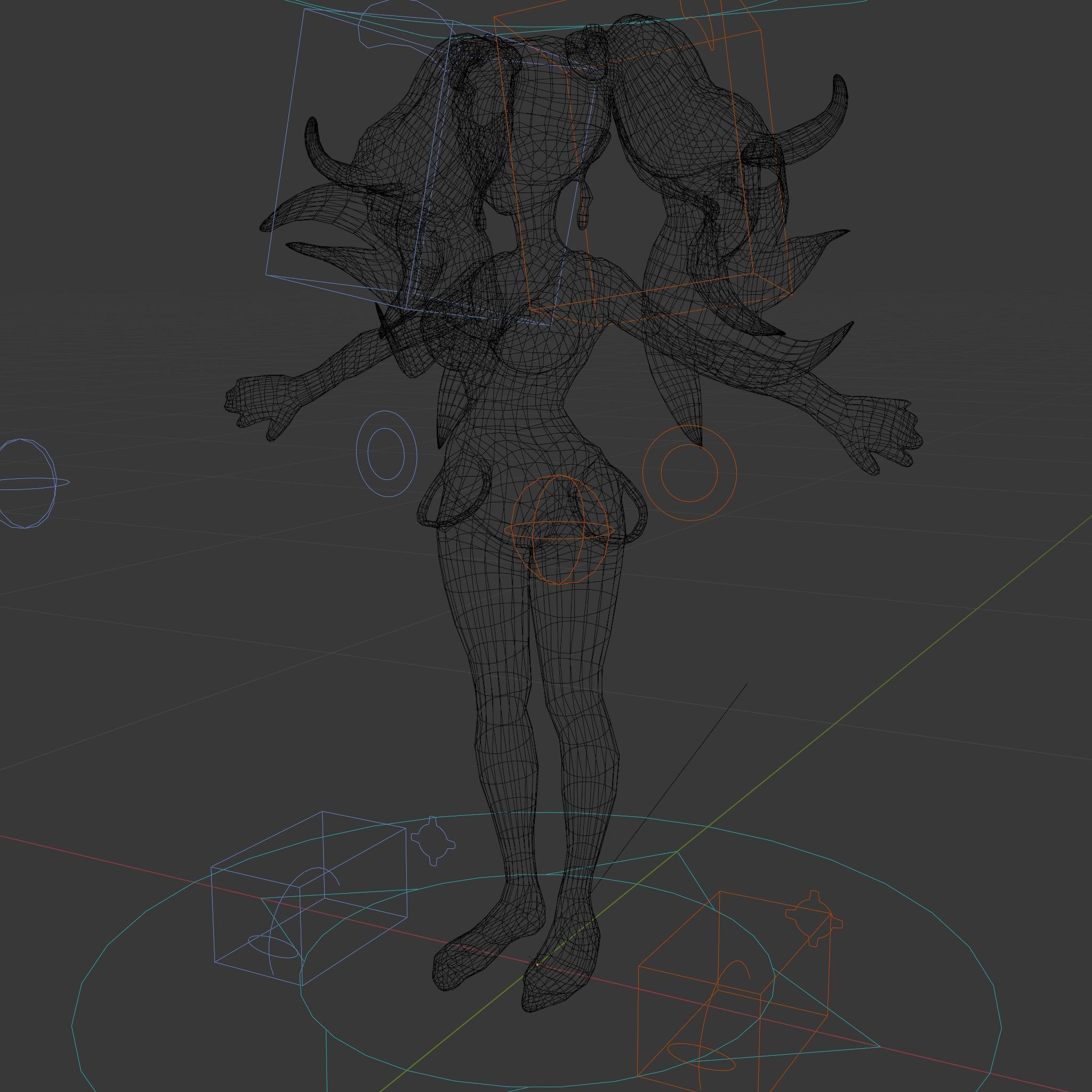 Fantasy Fairy Character Model with Wings Rigged and Animated Low-poly 3D model_5