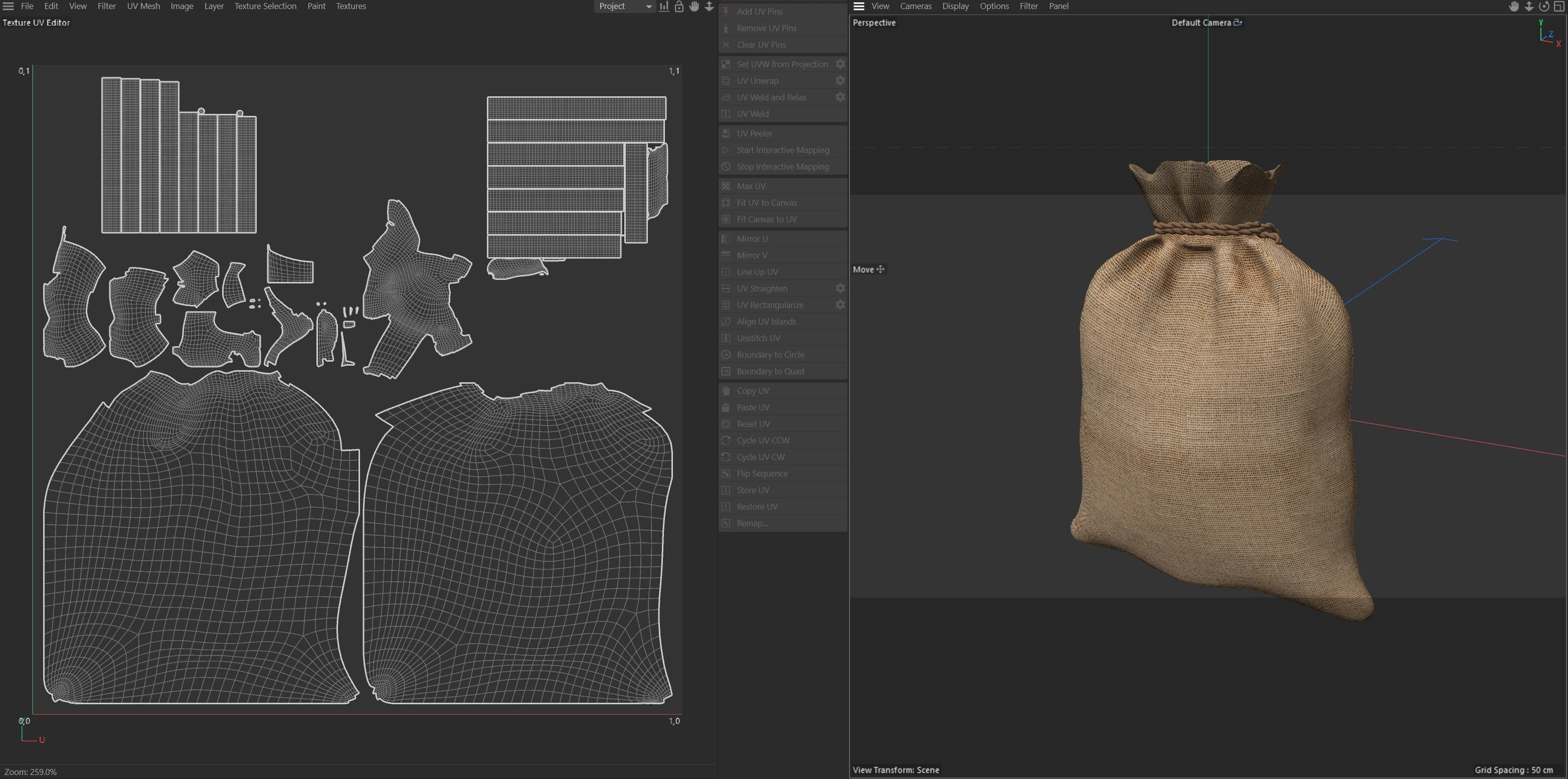 Sack 2  Low-poly 3D model_6