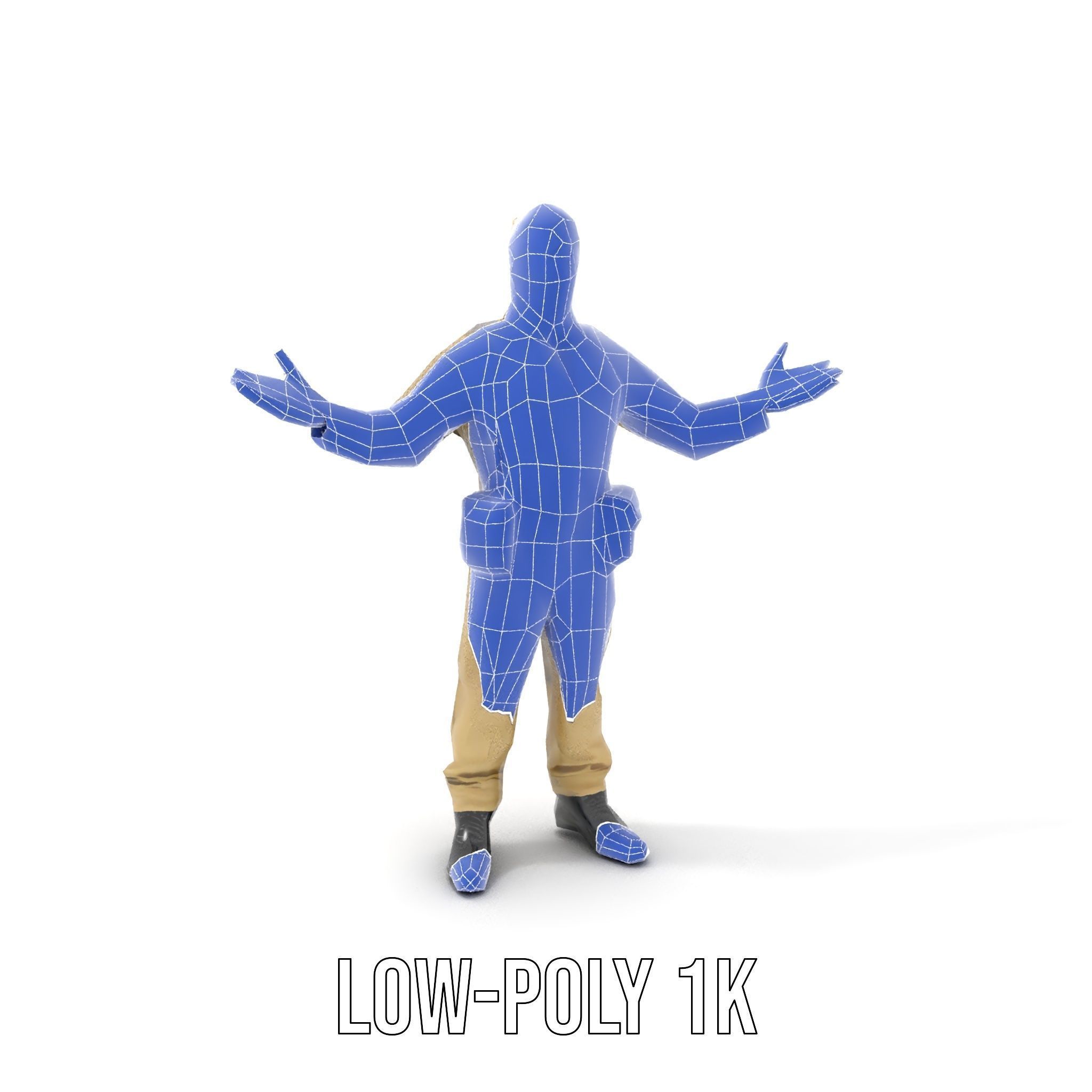 Character Model Veteran Soldier Rigged and Animated Low-poly 3D model_24