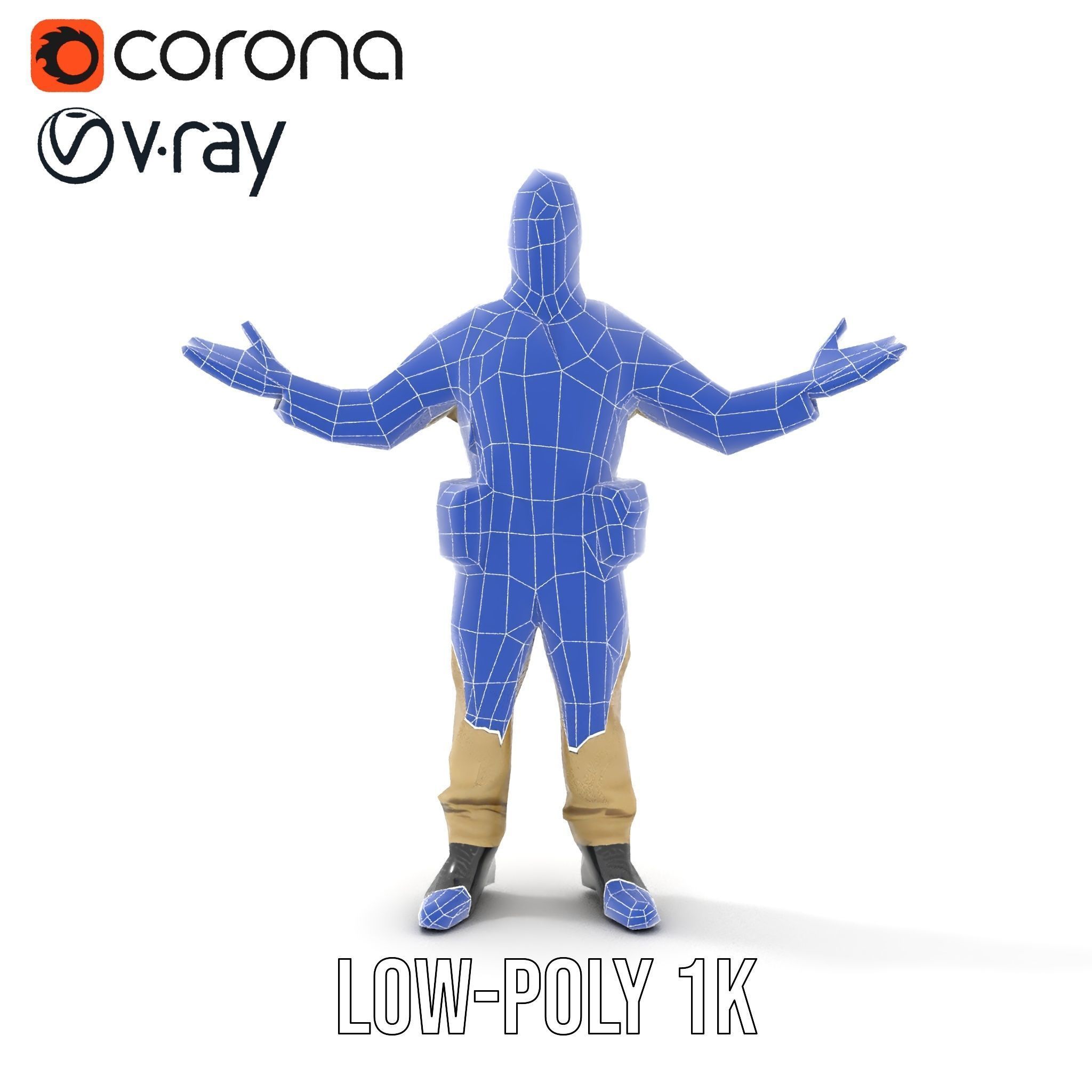 Character Model Veteran Soldier Rigged and Animated Low-poly 3D model_27