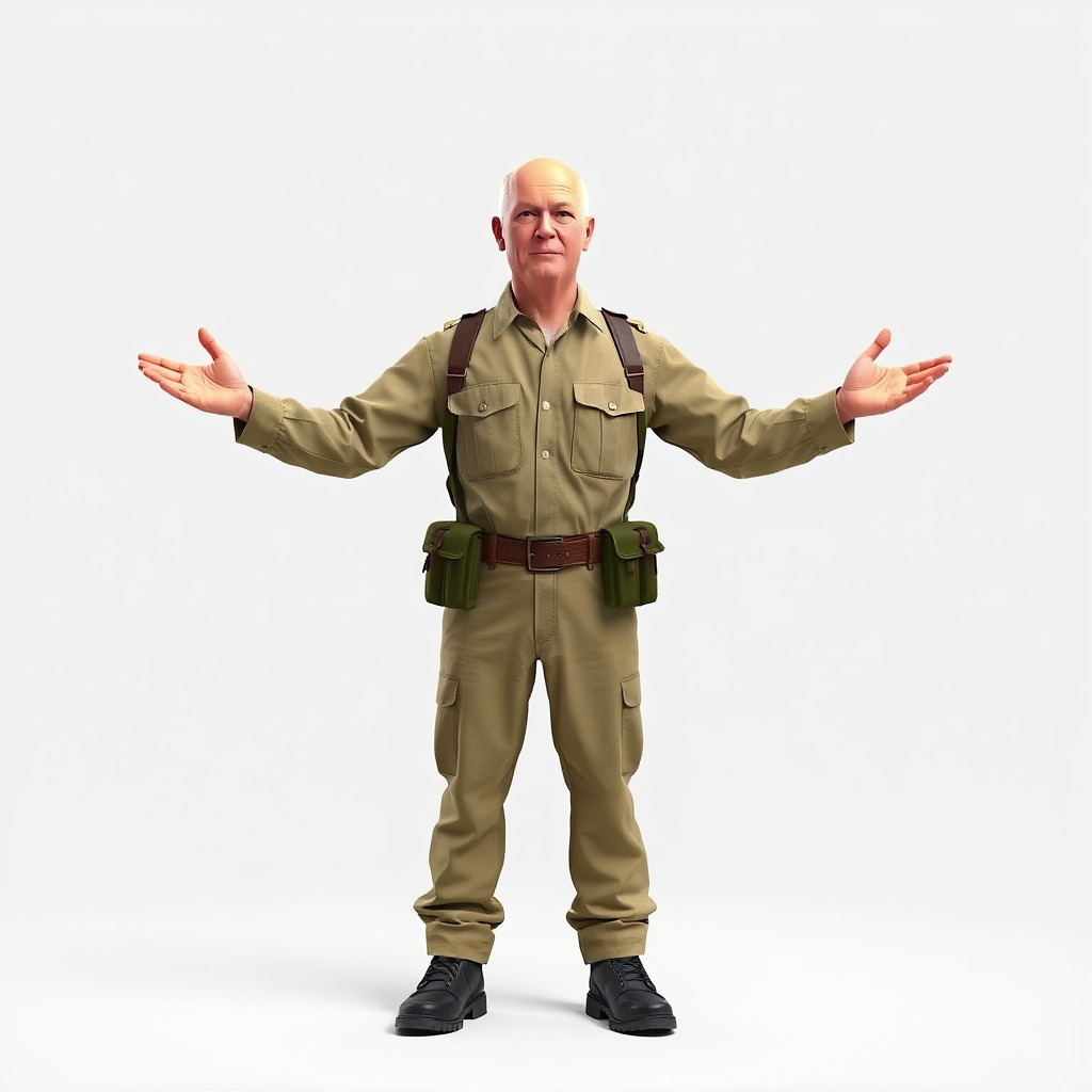 Character Model Veteran Soldier Rigged and Animated Low-poly 3D model_2
