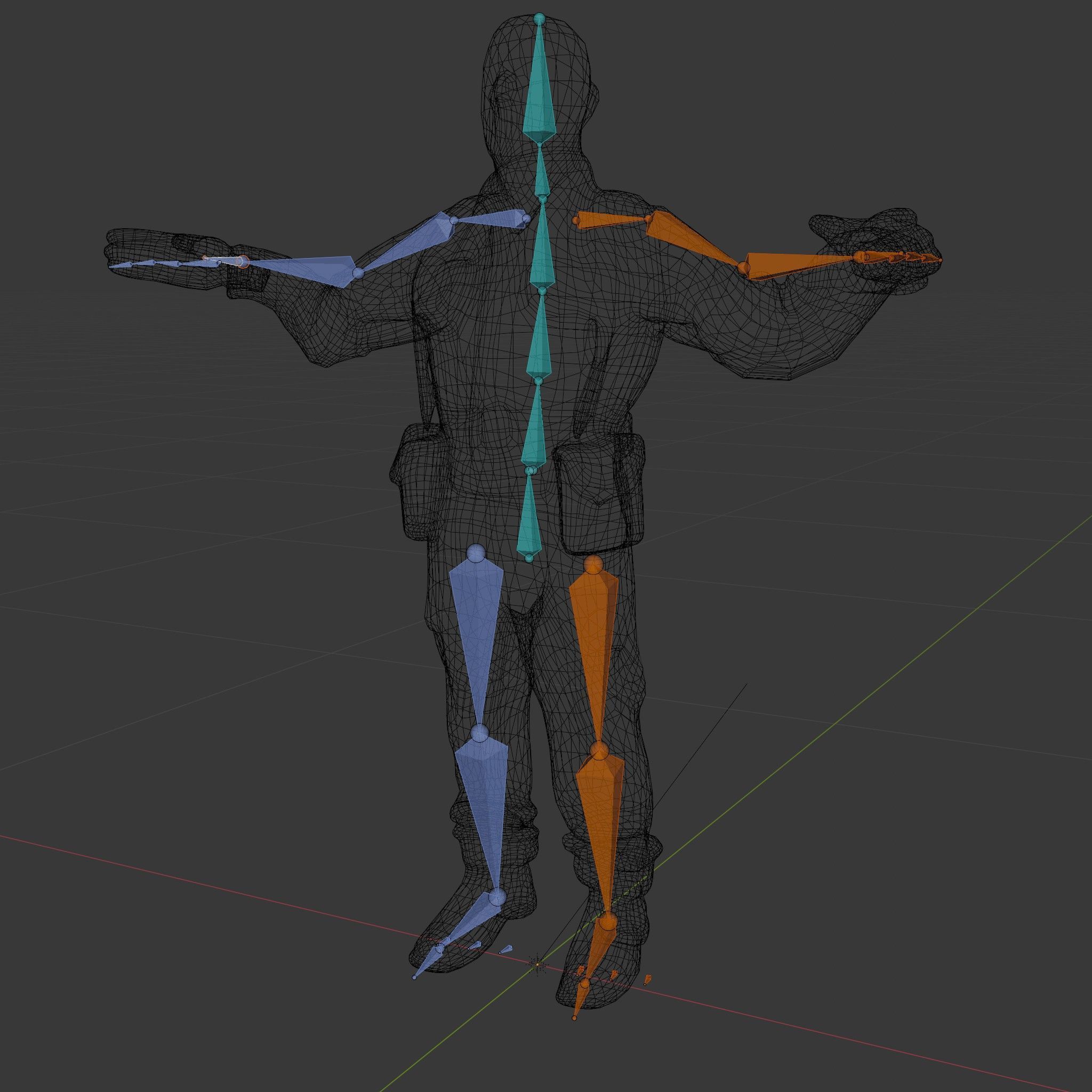 Character Model Veteran Soldier Rigged and Animated Low-poly 3D model_5