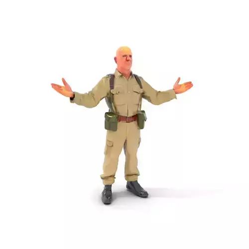 Character Model Veteran Soldier Rigged and Animated Low-poly 3D model