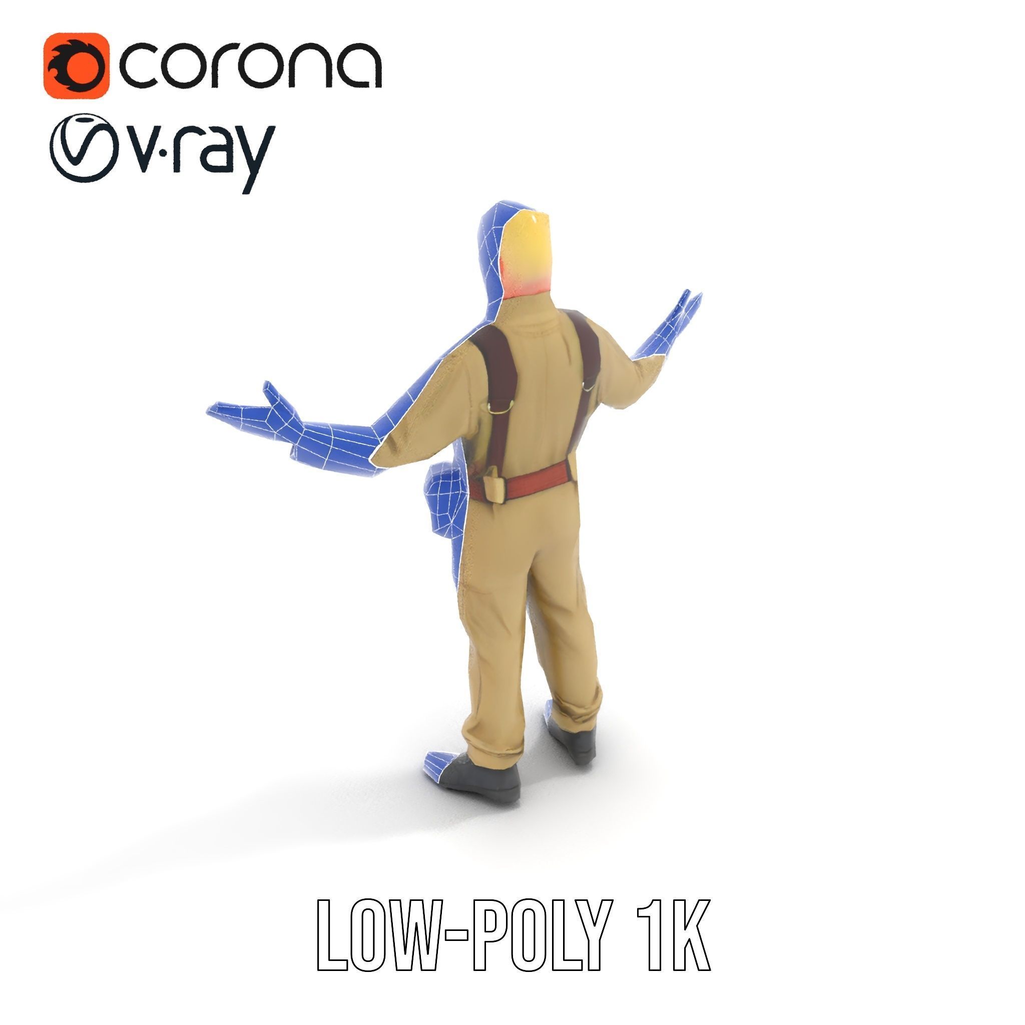 Character Model Veteran Soldier Rigged and Animated Low-poly 3D model_13