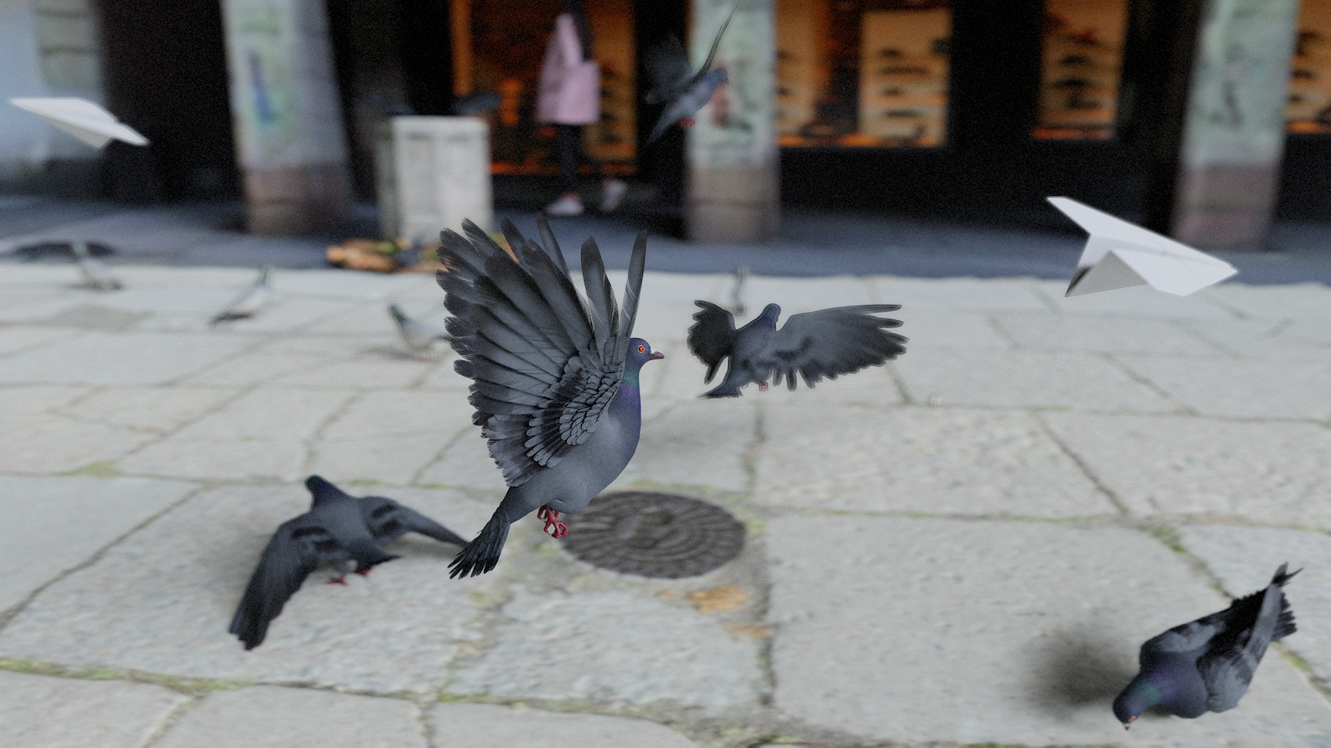 Pigeon Low-poly 3D model_8