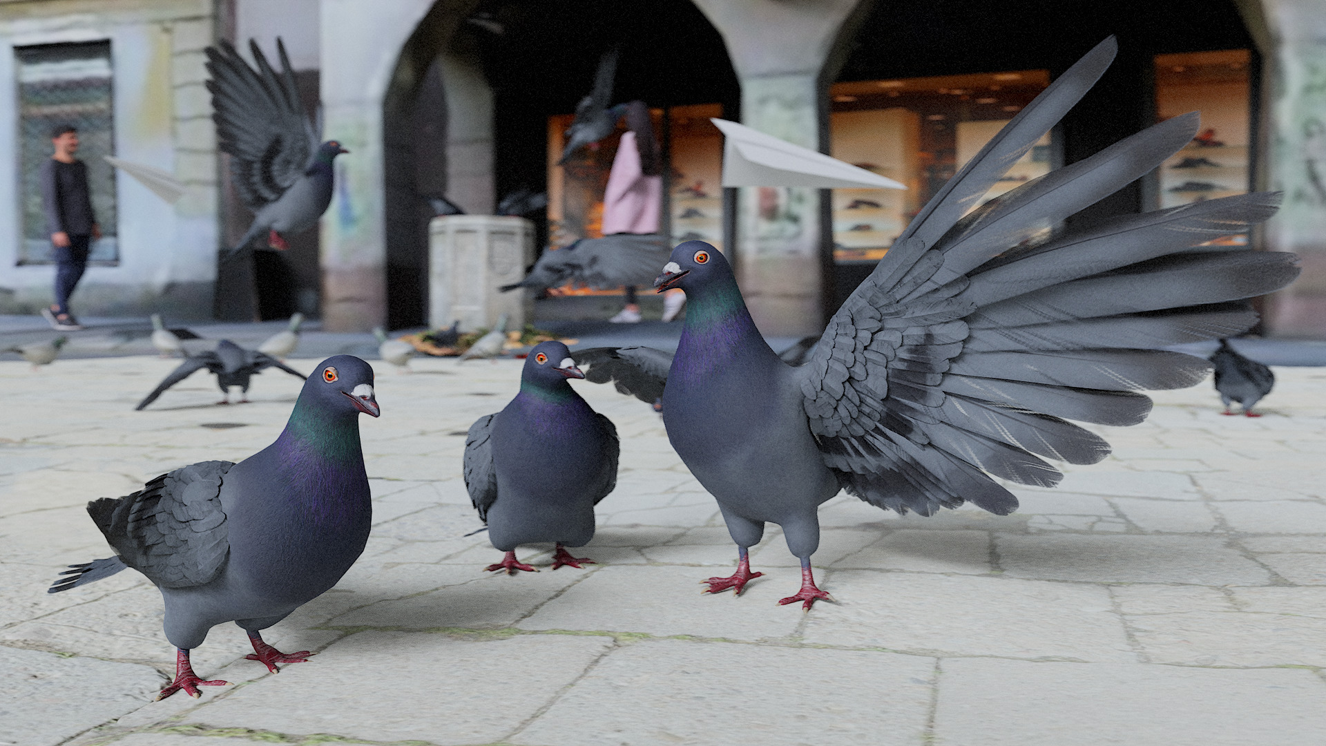 Pigeon Low-poly 3D model_1