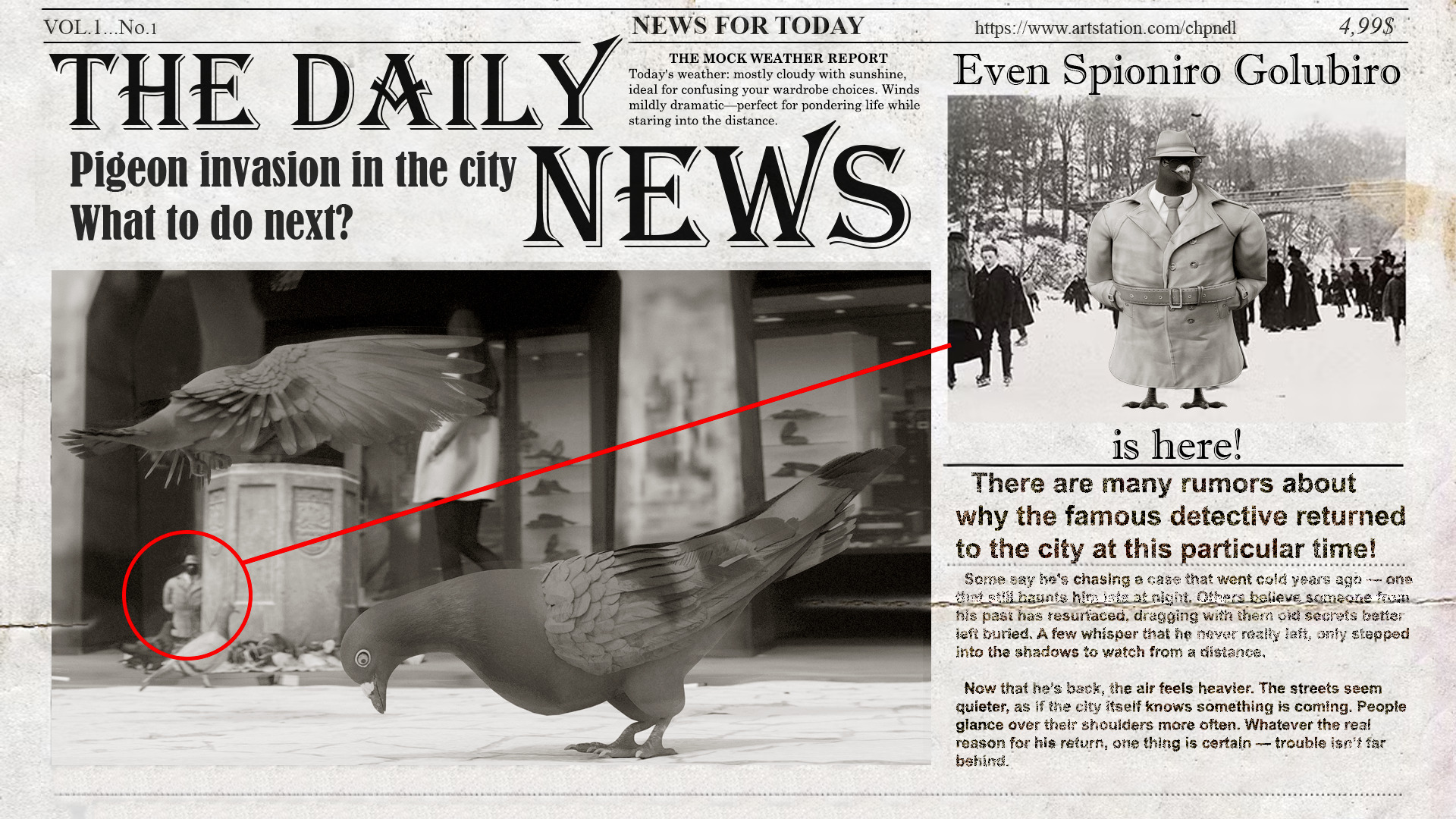 Pigeon Low-poly 3D model_11