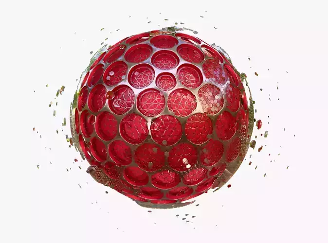 Abstract SciFi Sphere with Hex Cells M1