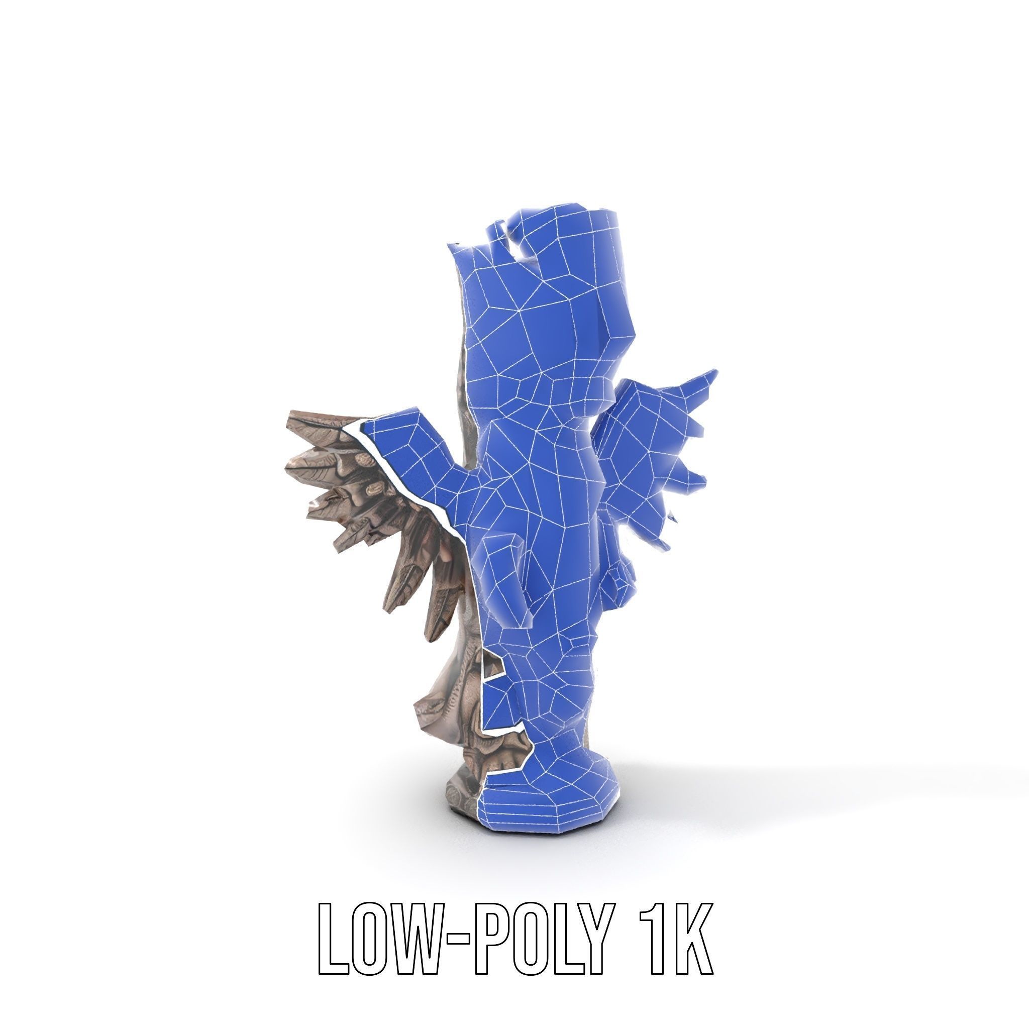Ornate Winged Guardian Statue Model Pack Low-poly 3D model_19