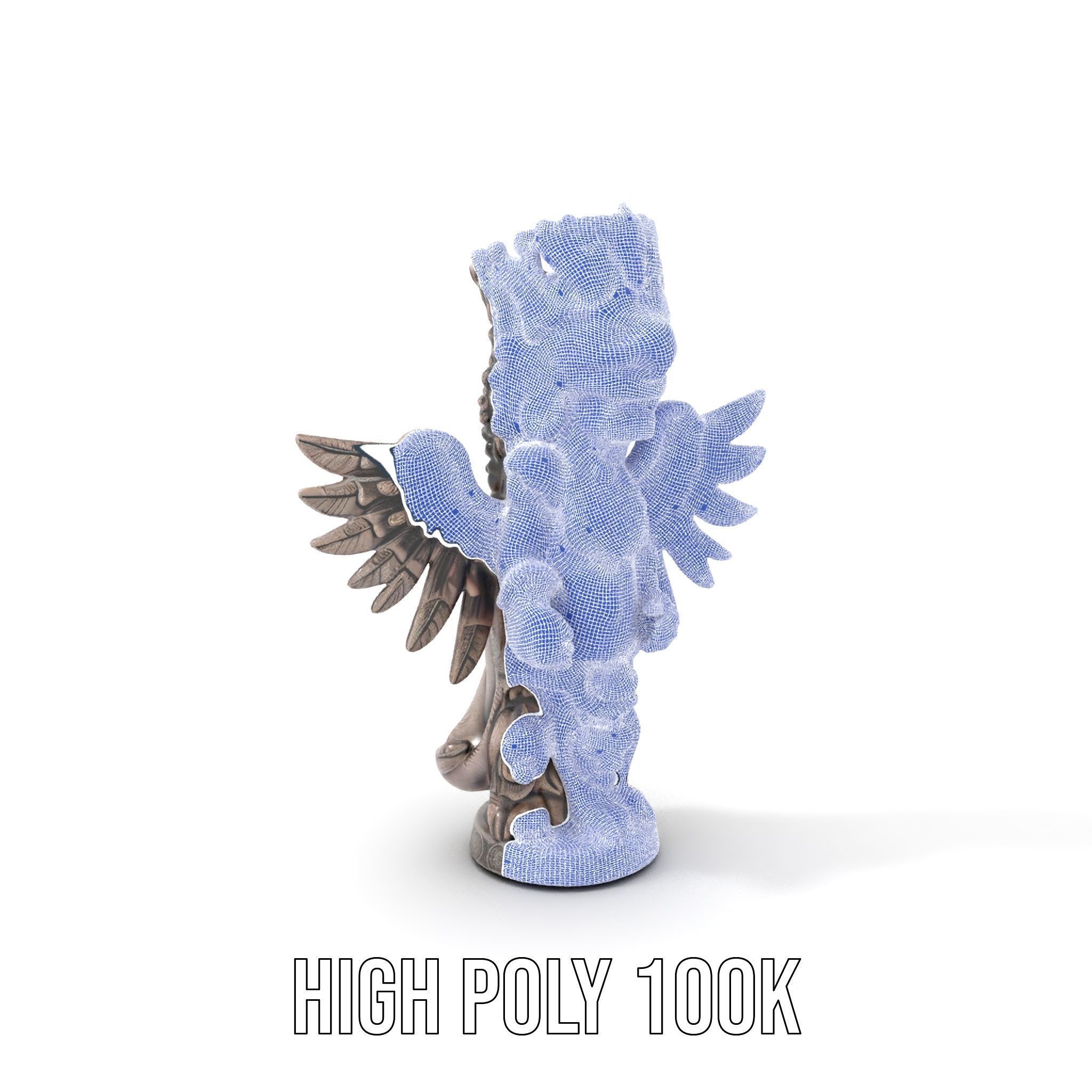 Ornate Winged Guardian Statue Model Pack Low-poly 3D model_4