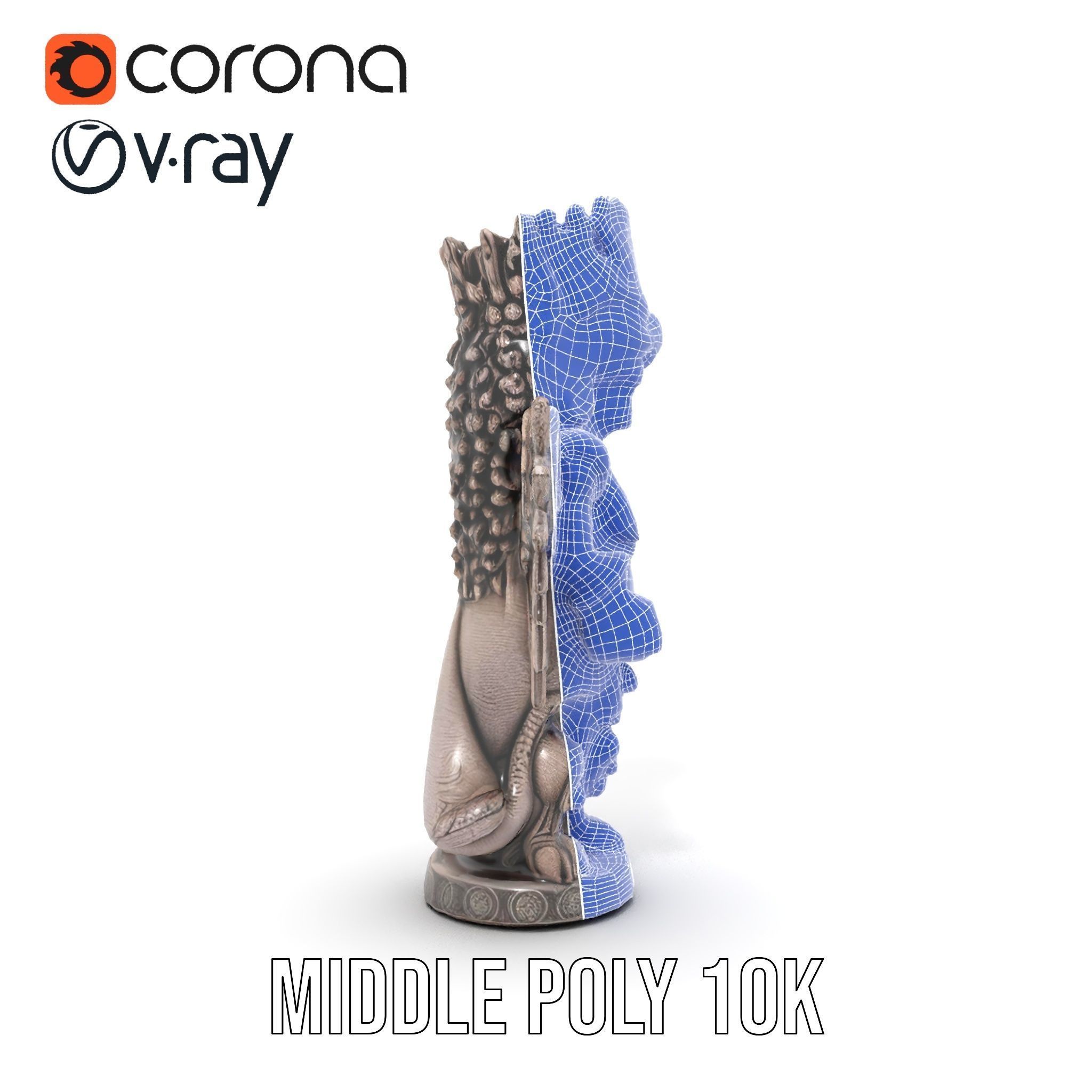 Ornate Winged Guardian Statue Model Pack Low-poly 3D model_21