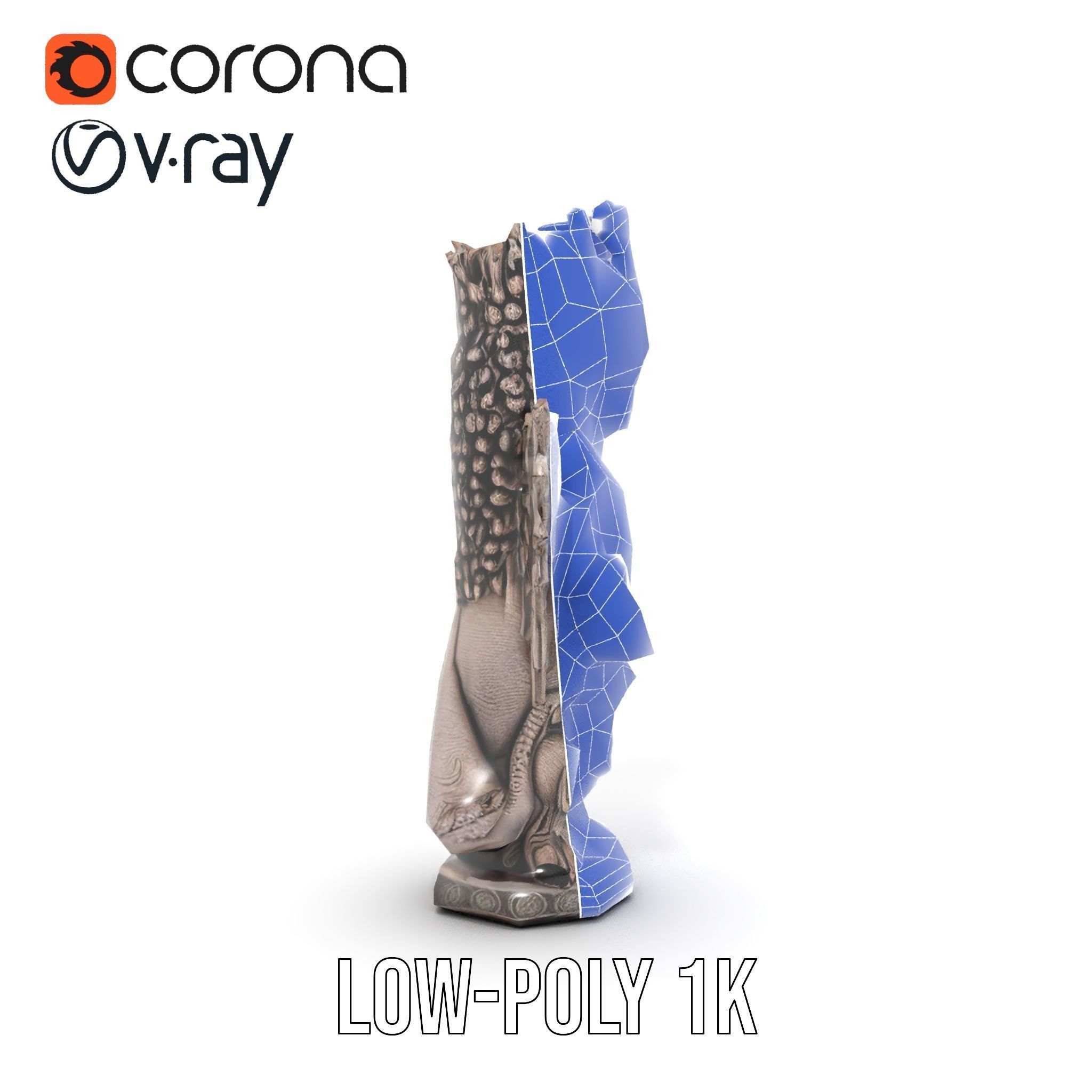 Ornate Winged Guardian Statue Model Pack Low-poly 3D model_27