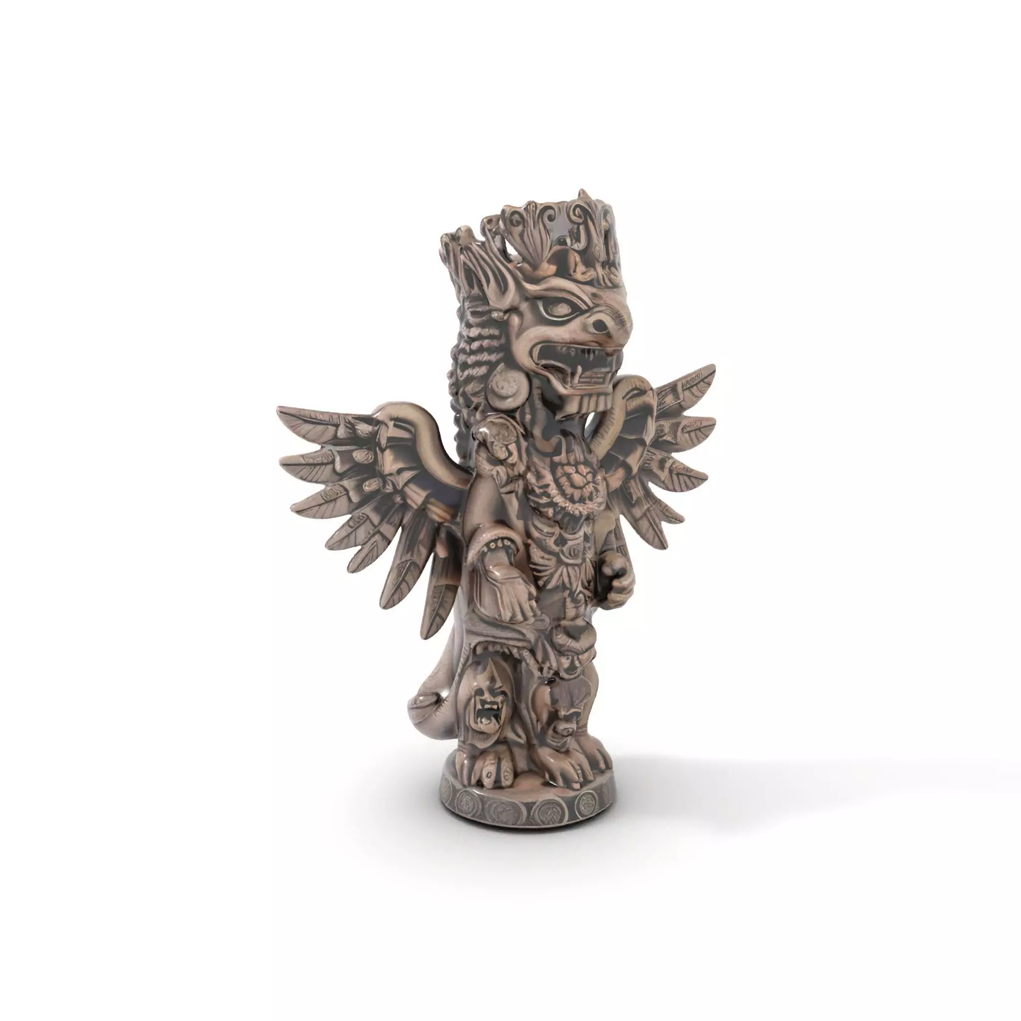 Ornate Winged Guardian Statue Model Pack Low-poly 3D model_0