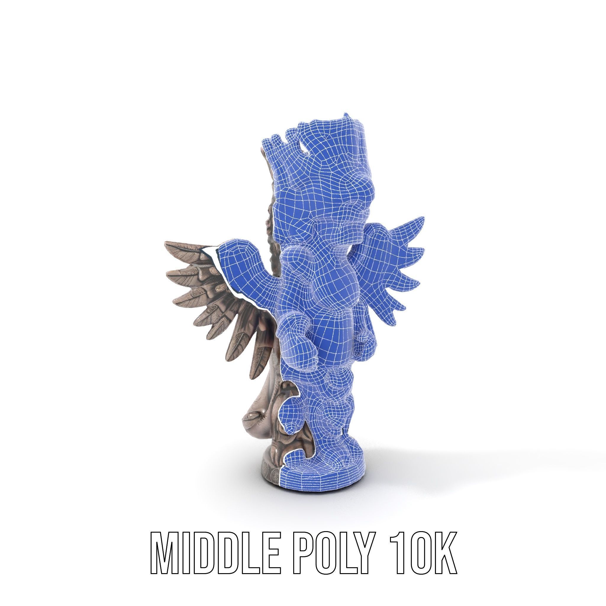 Ornate Winged Guardian Statue Model Pack Low-poly 3D model_26