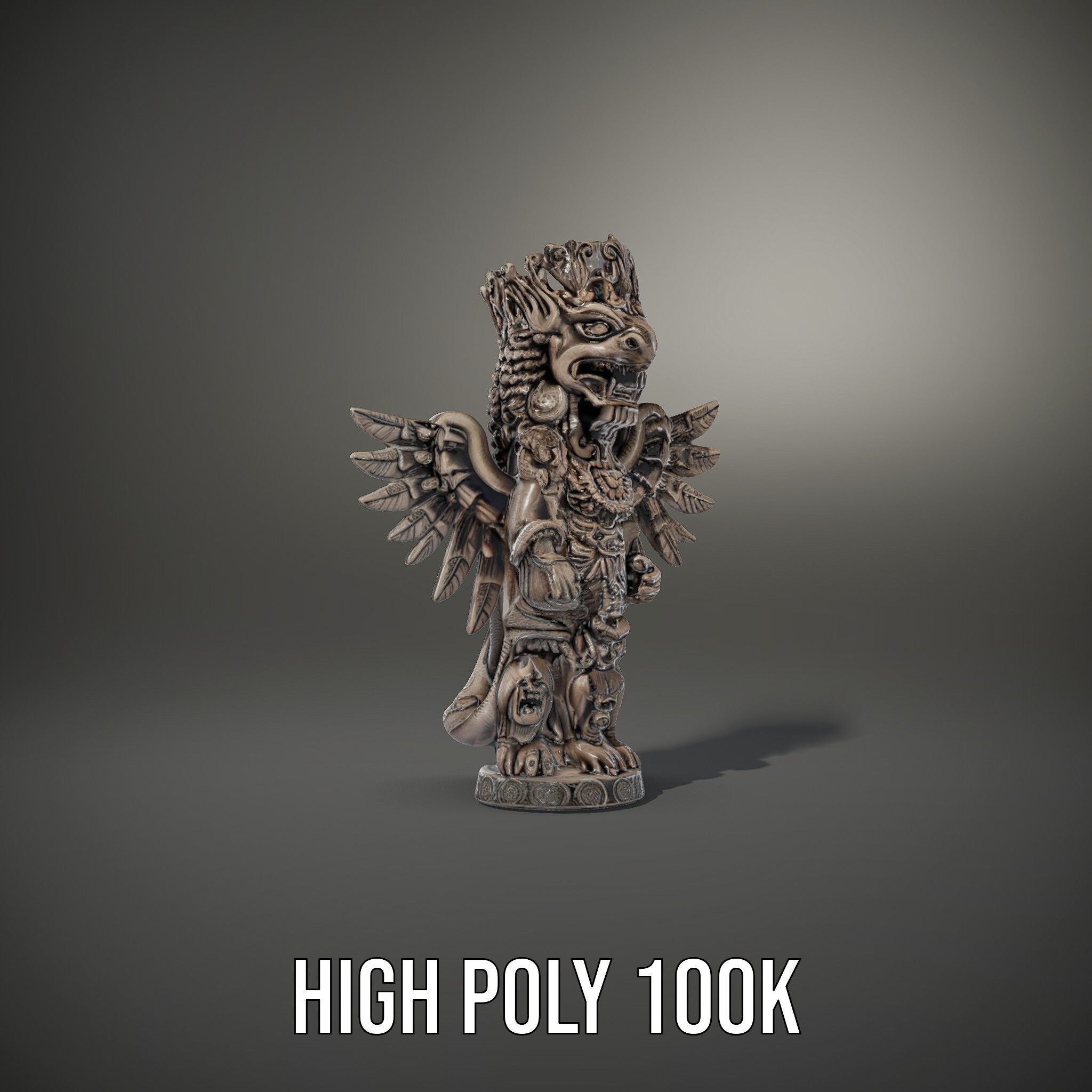 Ornate Winged Guardian Statue Model Pack Low-poly 3D model_23