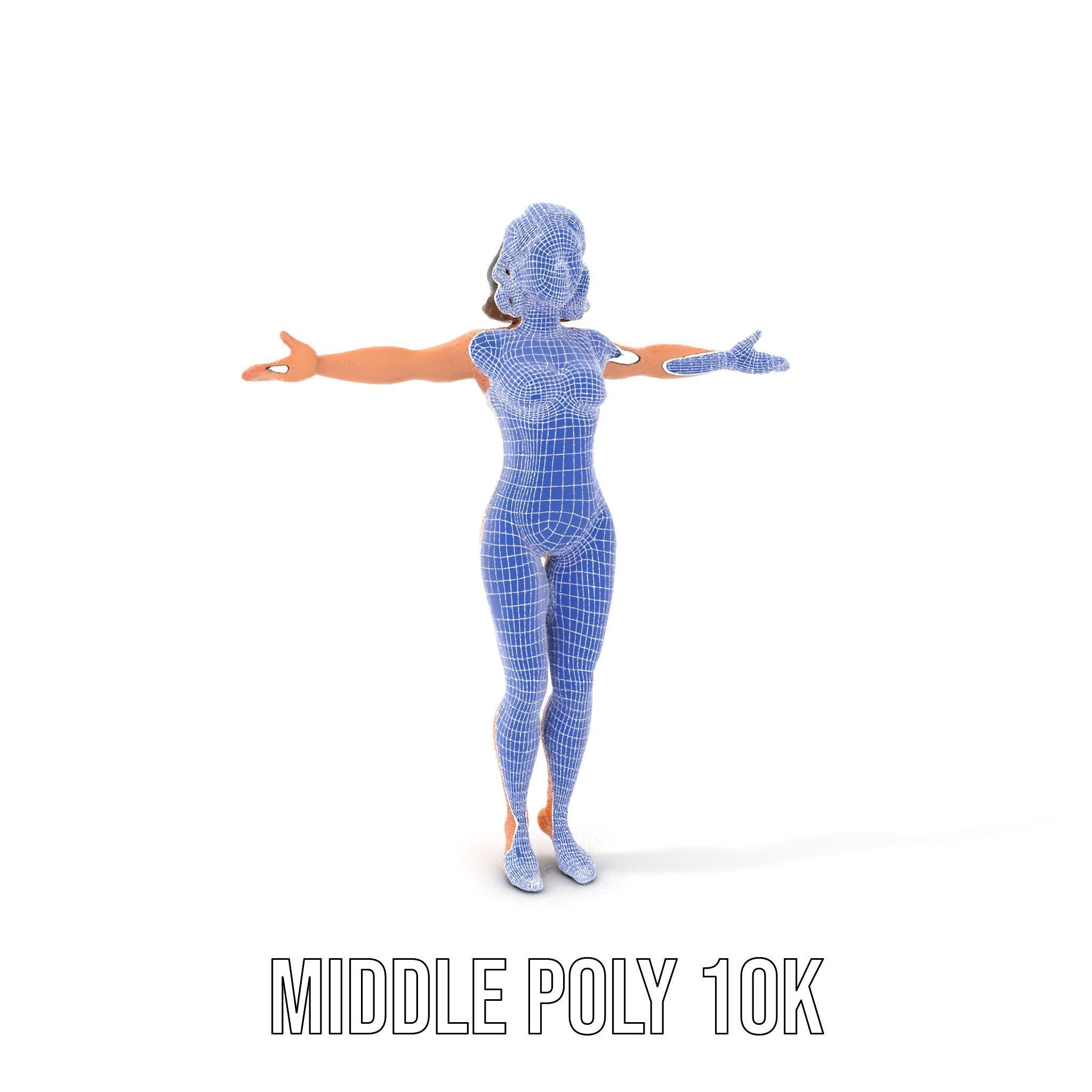 D Female Swimsuit Model Rigged and Animated Low-poly 3D model_24