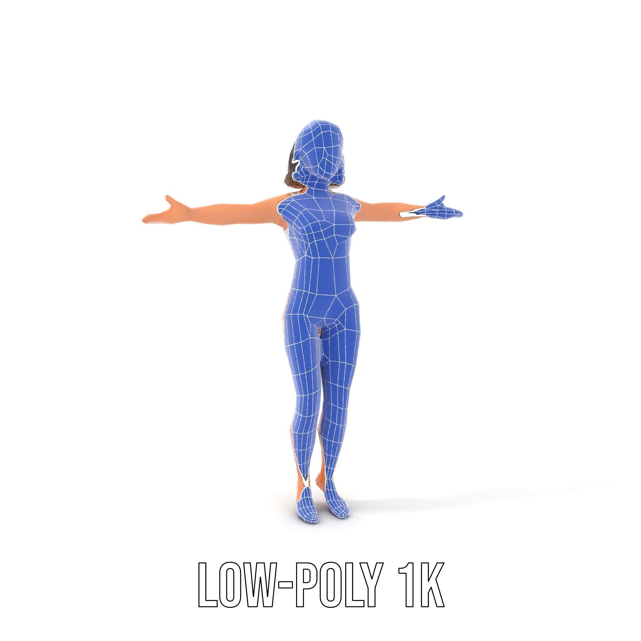 D Female Swimsuit Model Rigged and Animated Low-poly 3D model_16
