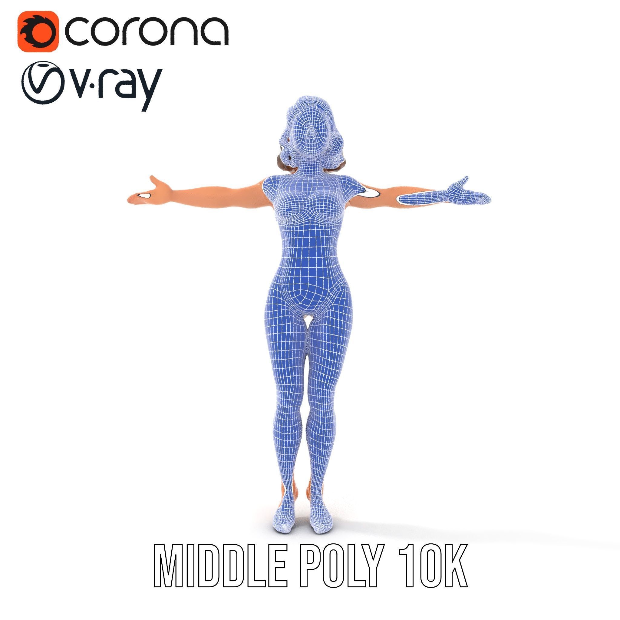 D Female Swimsuit Model Rigged and Animated Low-poly 3D model_32