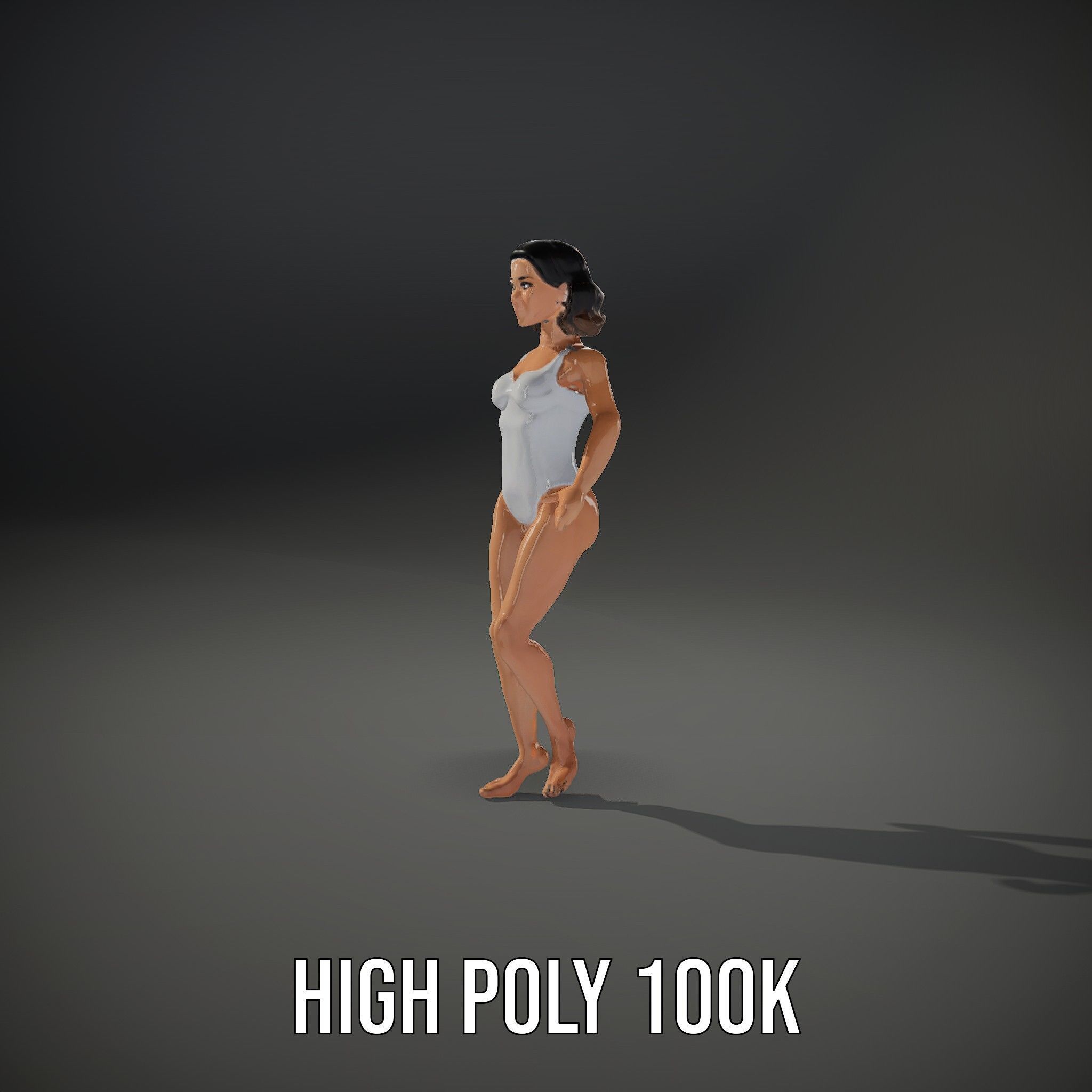 D Female Swimsuit Model Rigged and Animated Low-poly 3D model_23