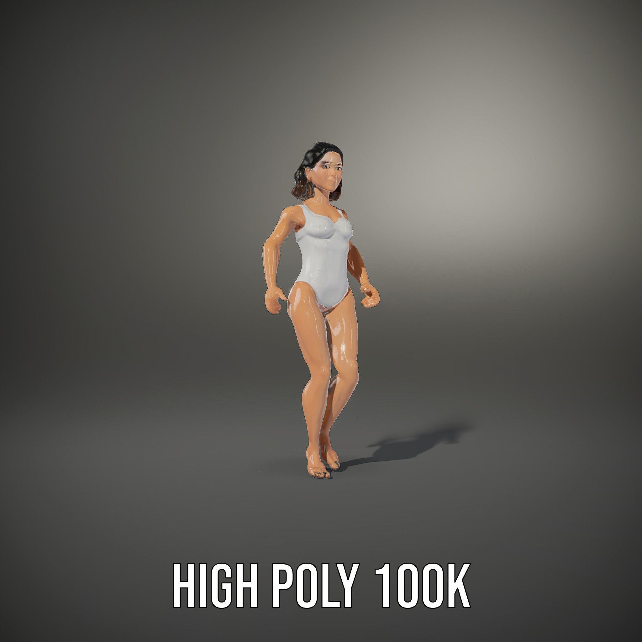 D Female Swimsuit Model Rigged and Animated Low-poly 3D model_17