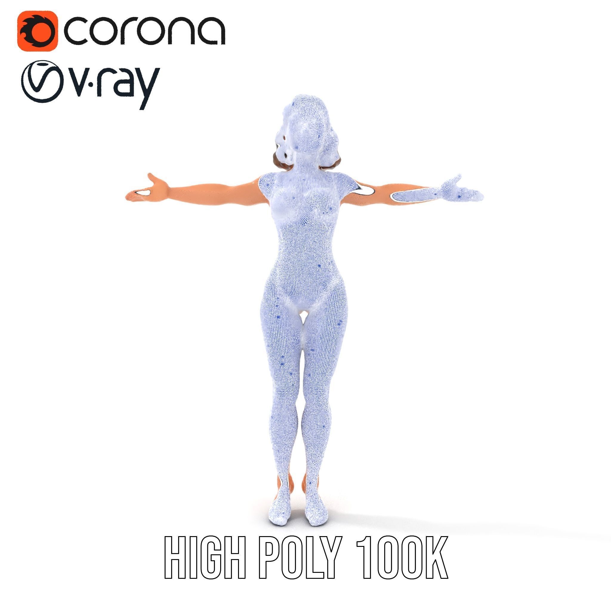 D Female Swimsuit Model Rigged and Animated Low-poly 3D model_33