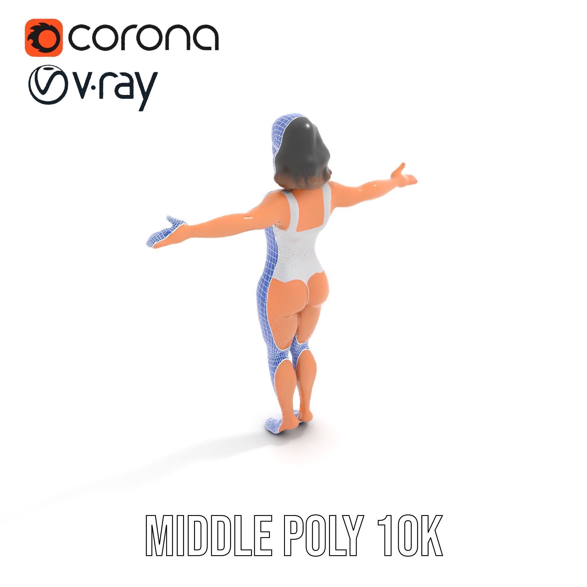 D Female Swimsuit Model Rigged and Animated Low-poly 3D model_30