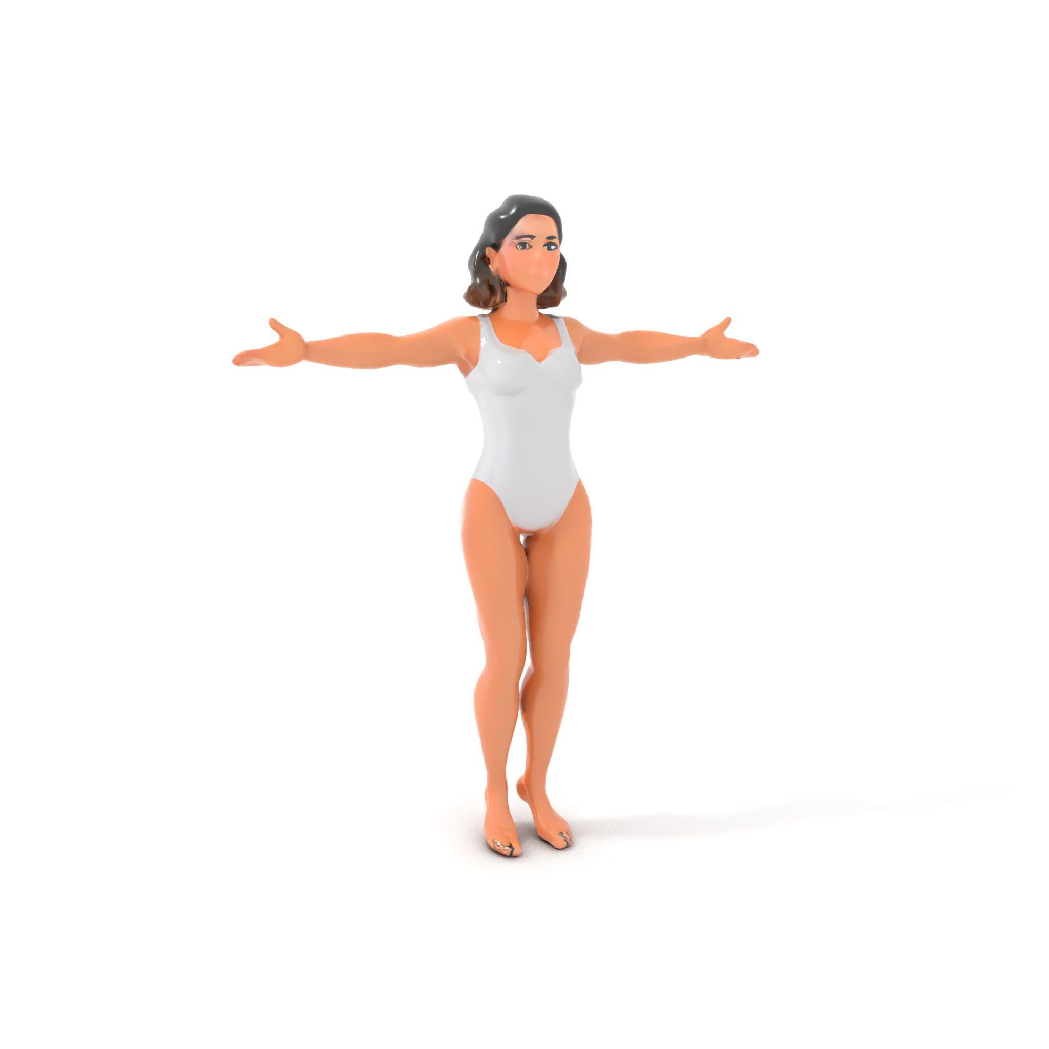 D Female Swimsuit Model Rigged and Animated Low-poly 3D model_27